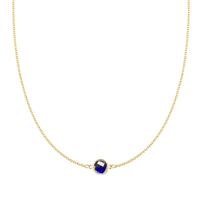 Grand 1 Sapphire Necklace in 14k Gold (September) sold by Haverhill