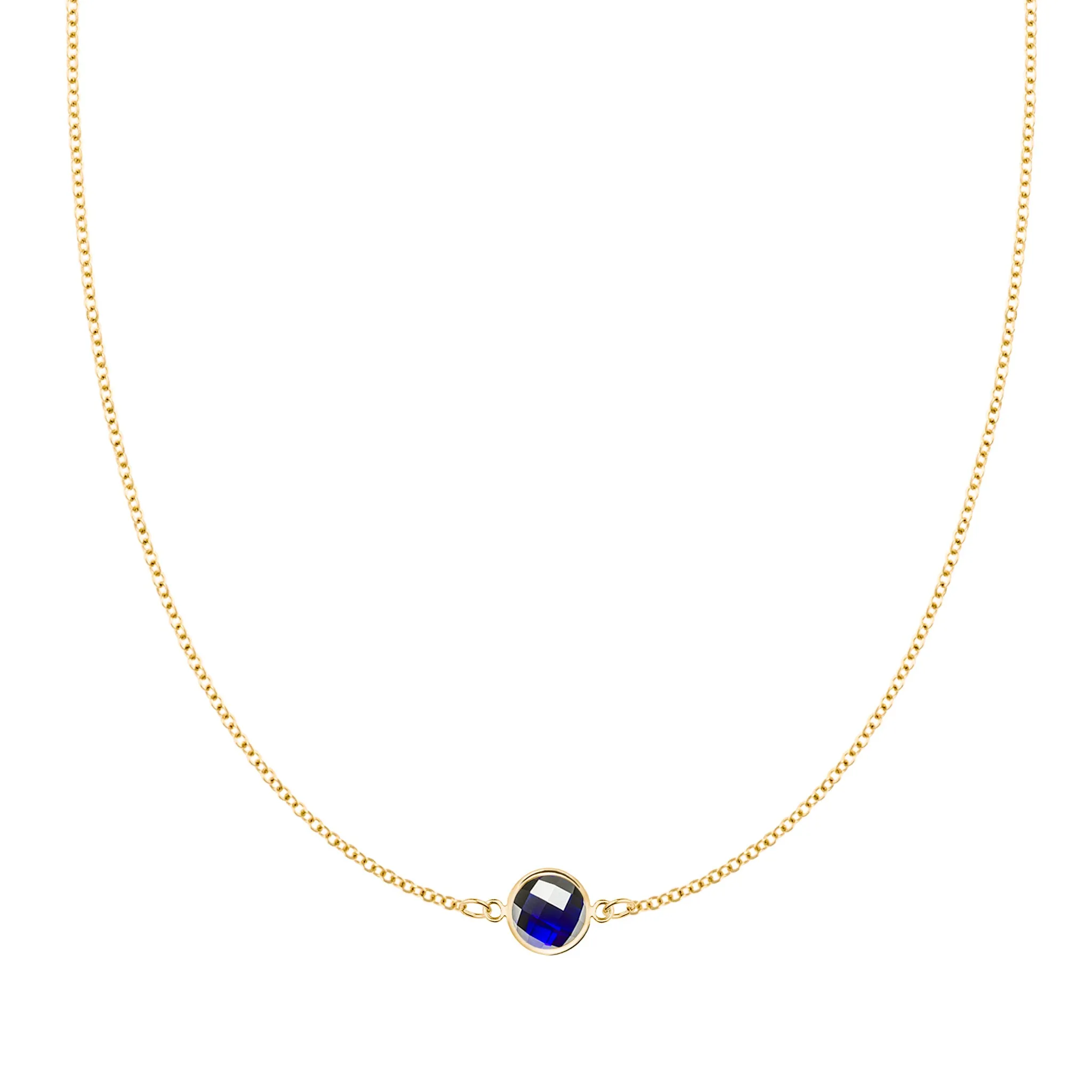 Grand 1 Sapphire Necklace in 14k Gold (September) sold by Haverhill