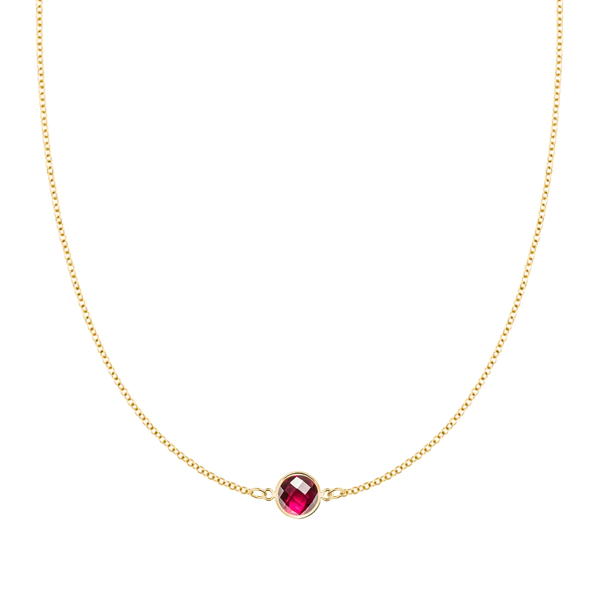 Grand 1 Ruby Necklace in 14k Gold (July) sold by Haverhill
