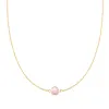 Grand 1 Pink Opal Necklace in 14k Gold (October) sold by Haverhill