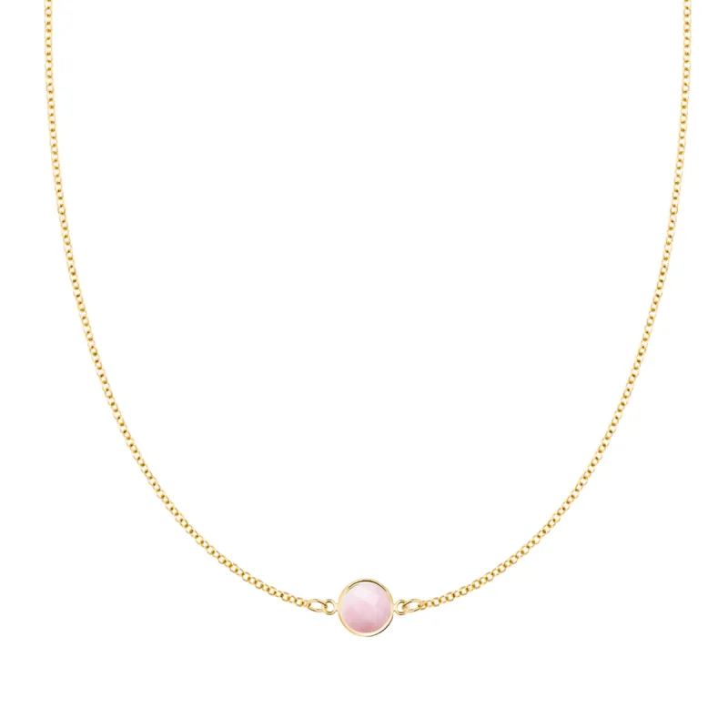 Grand 1 Pink Opal Necklace in 14k Gold (October) sold by Haverhill