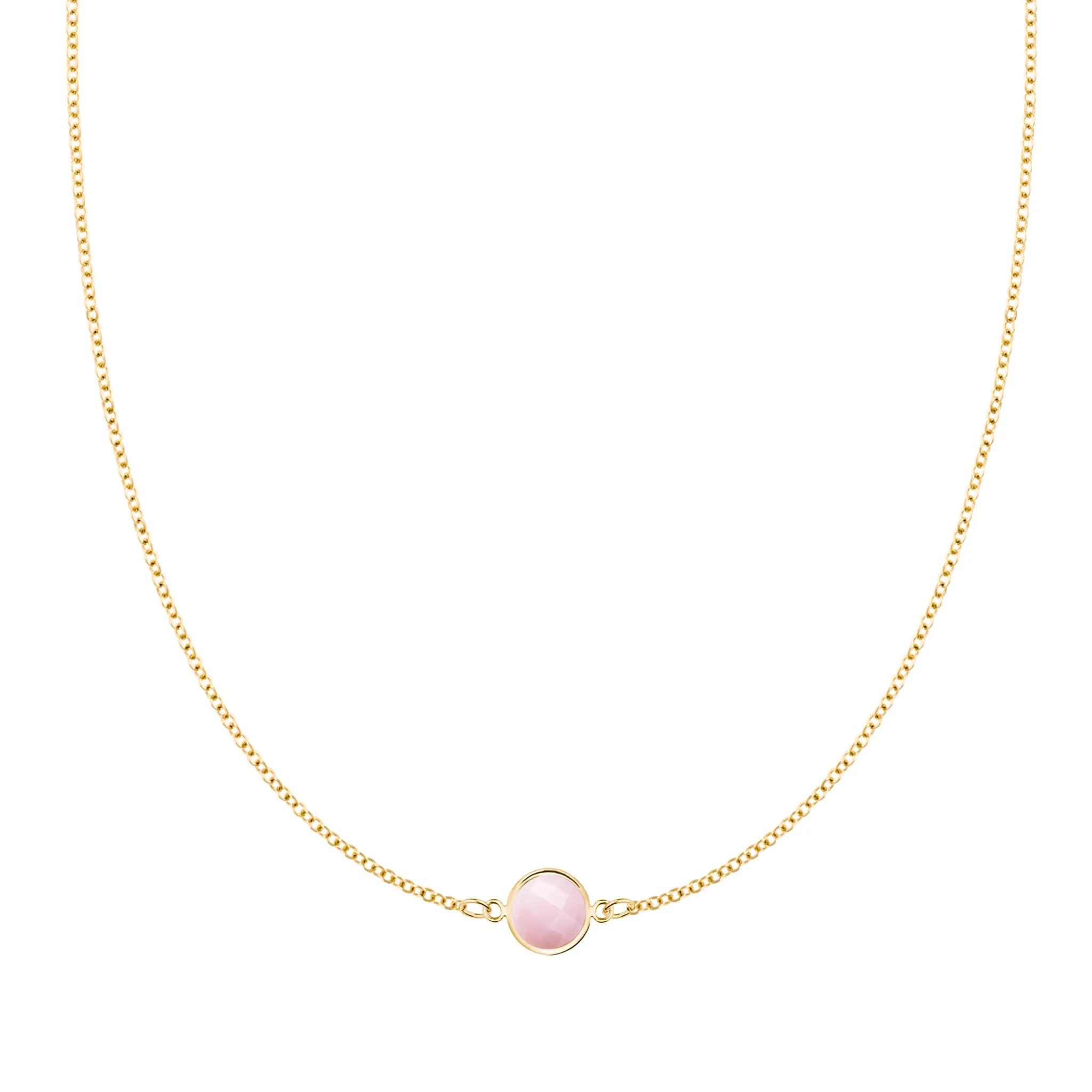 Grand 1 Pink Opal Necklace in 14k Gold (October) sold by Haverhill