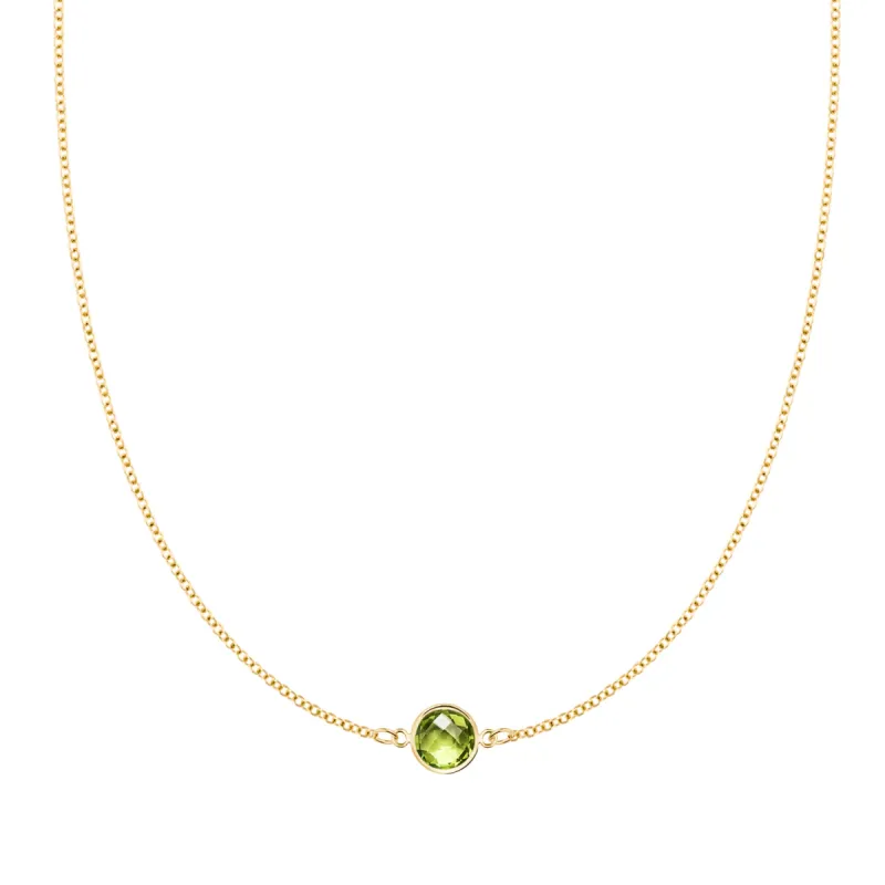Grand 1 Peridot Necklace in 14k Gold (August) sold by Haverhill