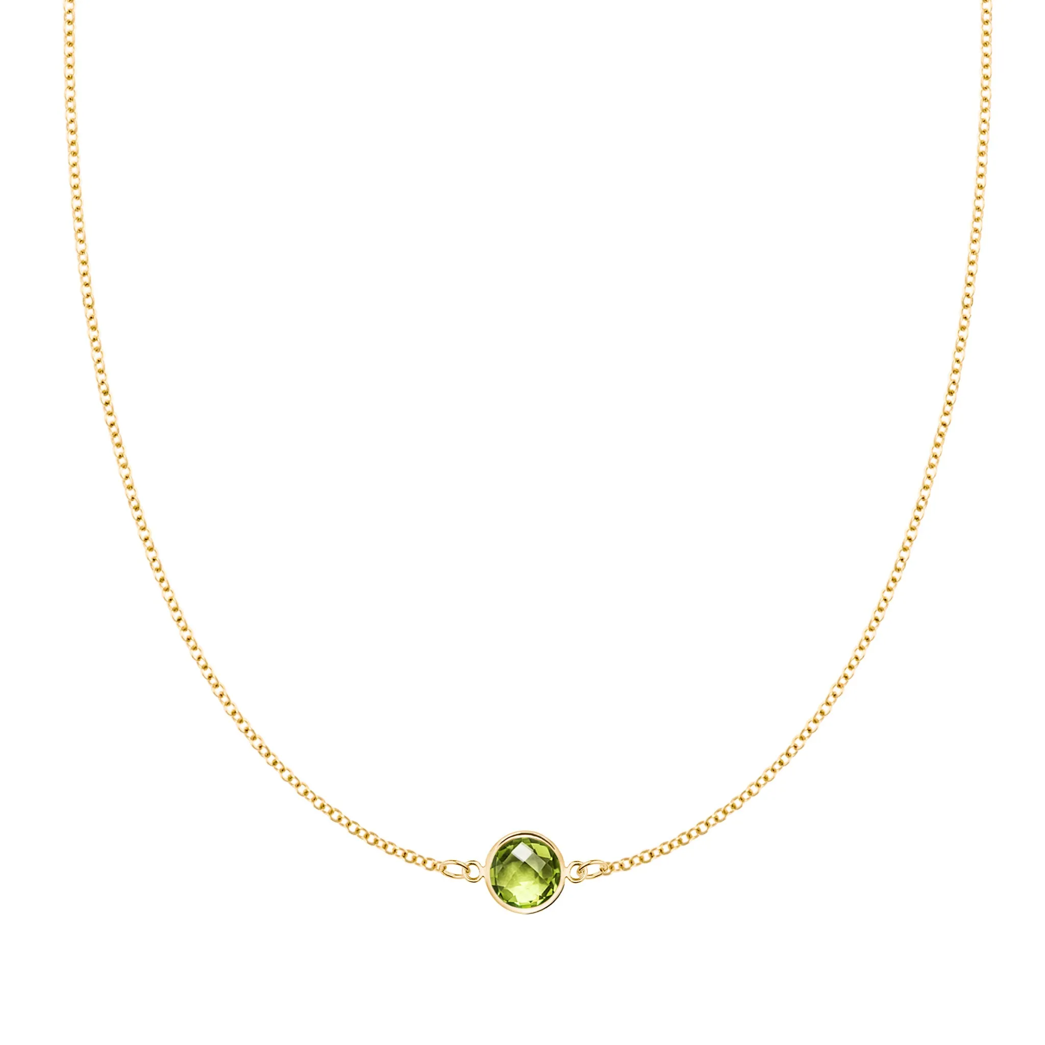 Grand 1 Peridot Necklace in 14k Gold (August) sold by Haverhill