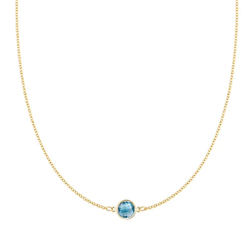 Grand 1 Nantucket Blue Topaz Necklace in 14k Gold (December) sold by Haverhill