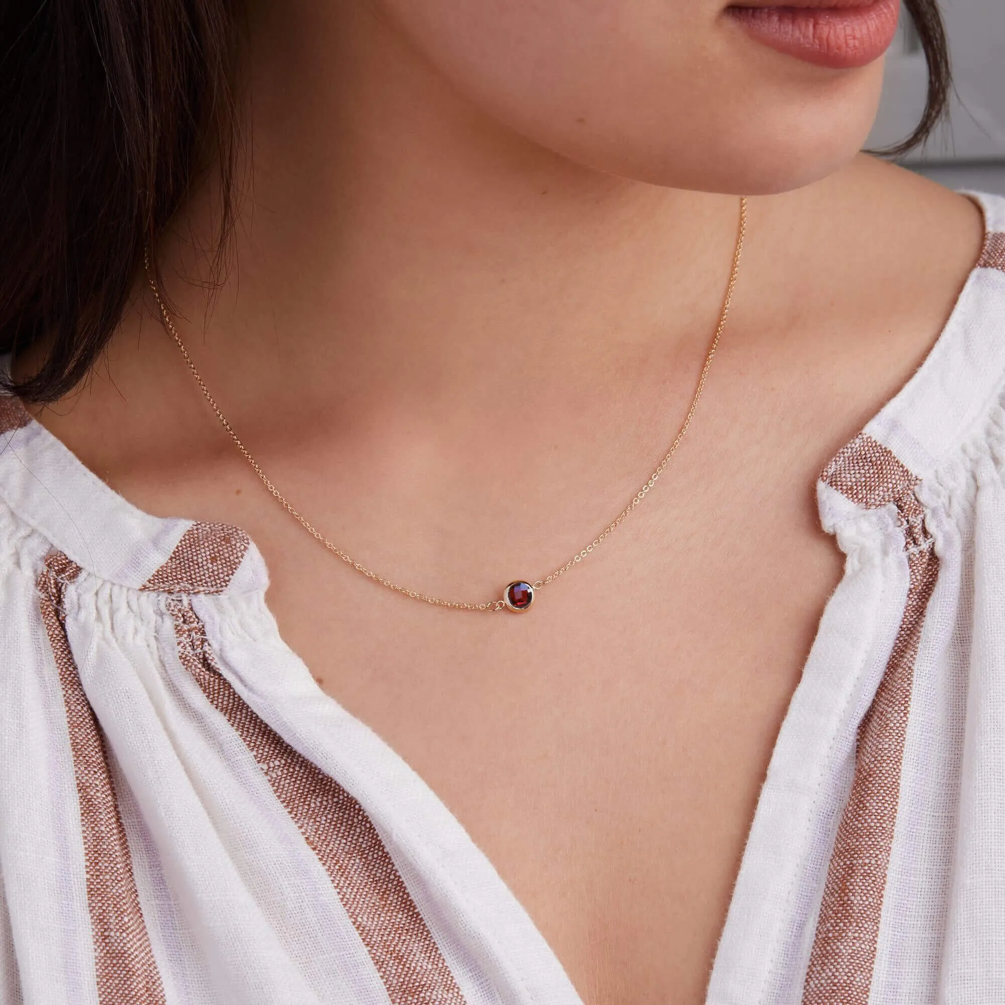 Grand 1 Garnet Necklace in 14k Gold (January) sold by Haverhill product image thumbnail 3