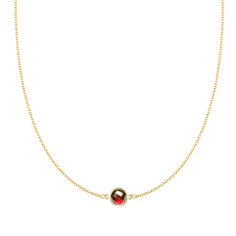 Grand 1 Garnet Necklace in 14k Gold (January) sold by Haverhill