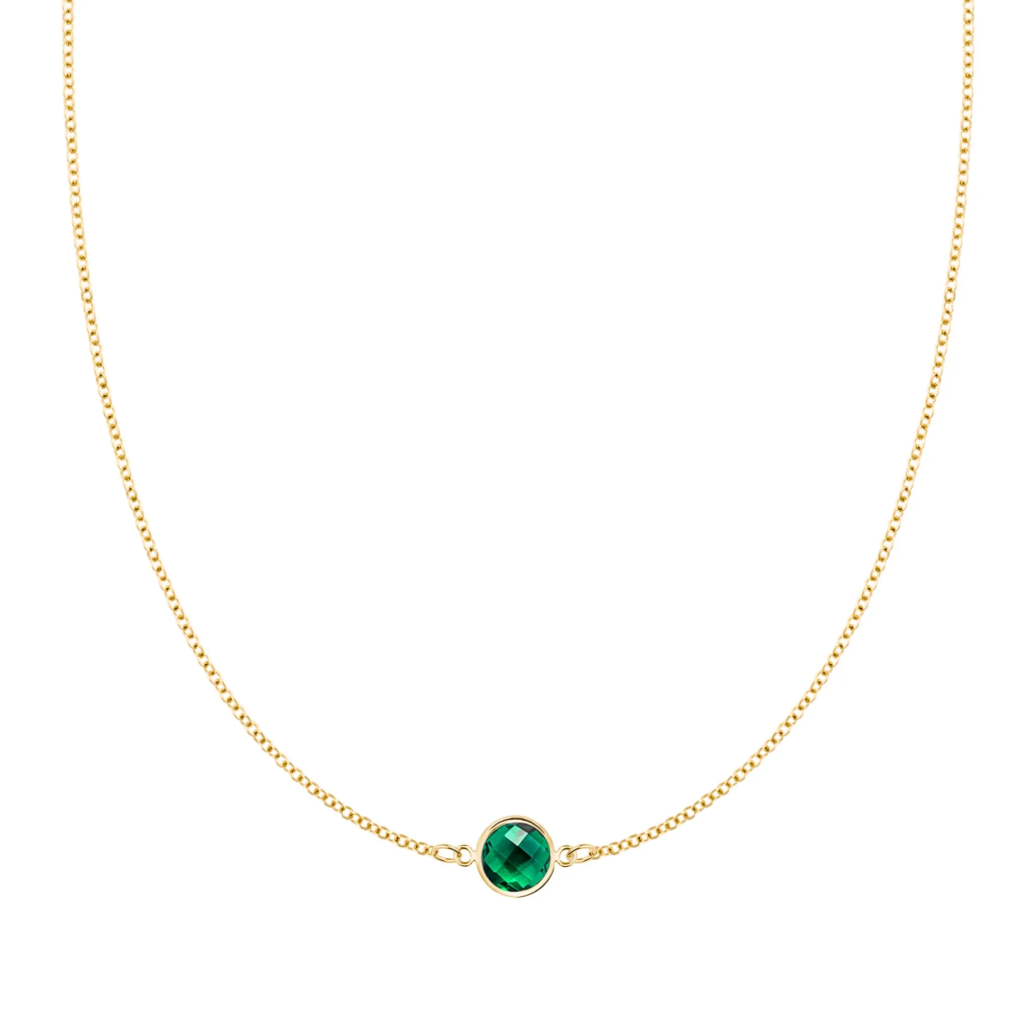 Grand 1 Emerald Necklace in 14k Gold (May) sold by Haverhill