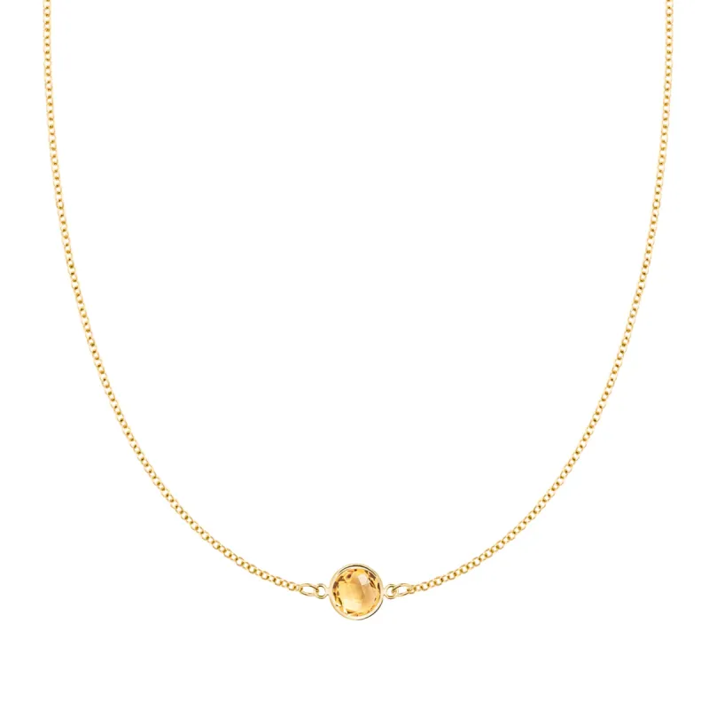 Grand 1 Citrine Necklace in 14k Gold (November) sold by Haverhill