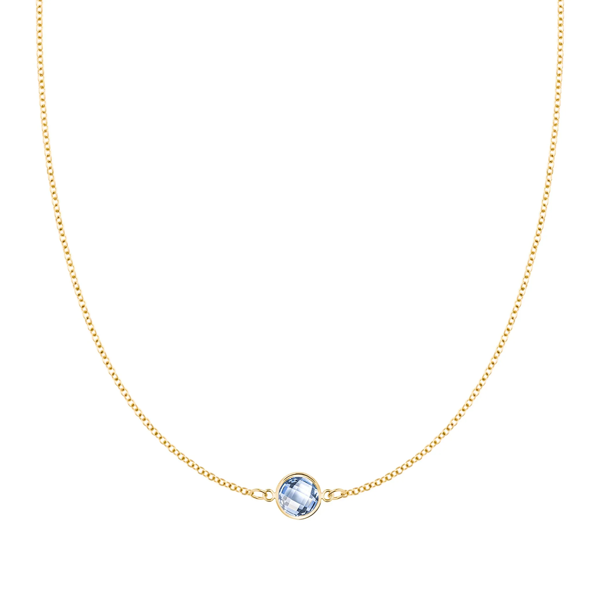 Grand 1 Aquamarine Necklace in 14k Gold (March) sold by Haverhill