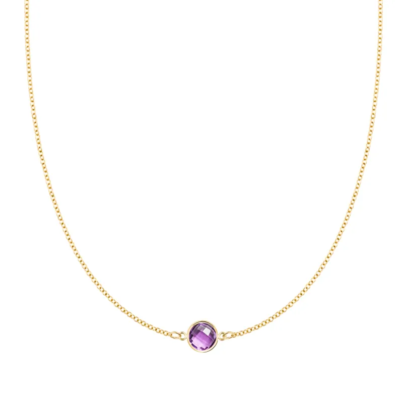 Grand 1 Amethyst Necklace in 14k Gold (February) sold by Haverhill