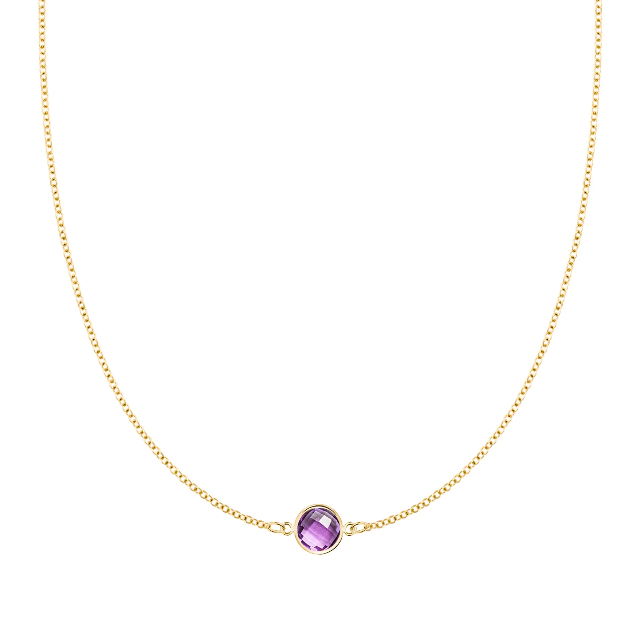 Grand 1 Amethyst Necklace in 14k Gold (February) sold by Haverhill