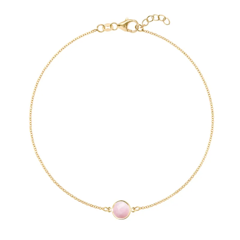 Grand 1 Pink Opal Bracelet in 14k Gold (October) sold by Haverhill