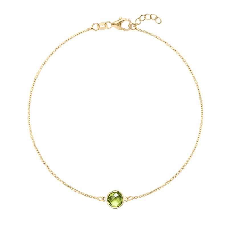 Grand 1 Peridot Bracelet in 14k Gold (August) sold by Haverhill