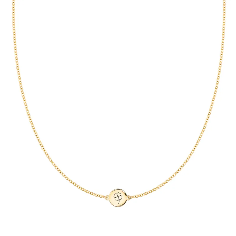 Clover Disc Necklace in 14k Gold sold by Haverhill
