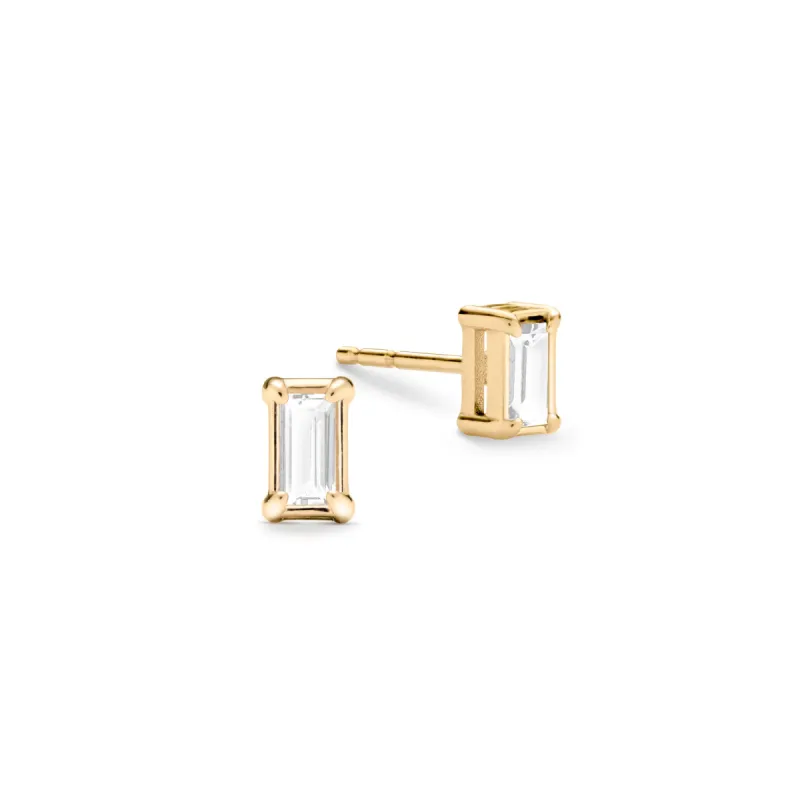 Providence White Topaz Stud Earrings in 14k Gold (April) sold by Haverhill