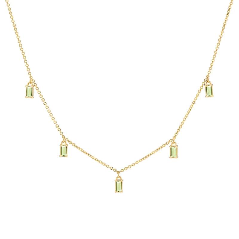 Providence 5 Peridot Drop Necklace in 14k Gold (August) sold by Haverhill