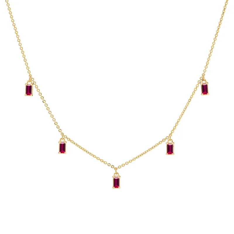 Providence 5 Ruby Drop Necklace in 14k Gold (July) sold by Haverhill