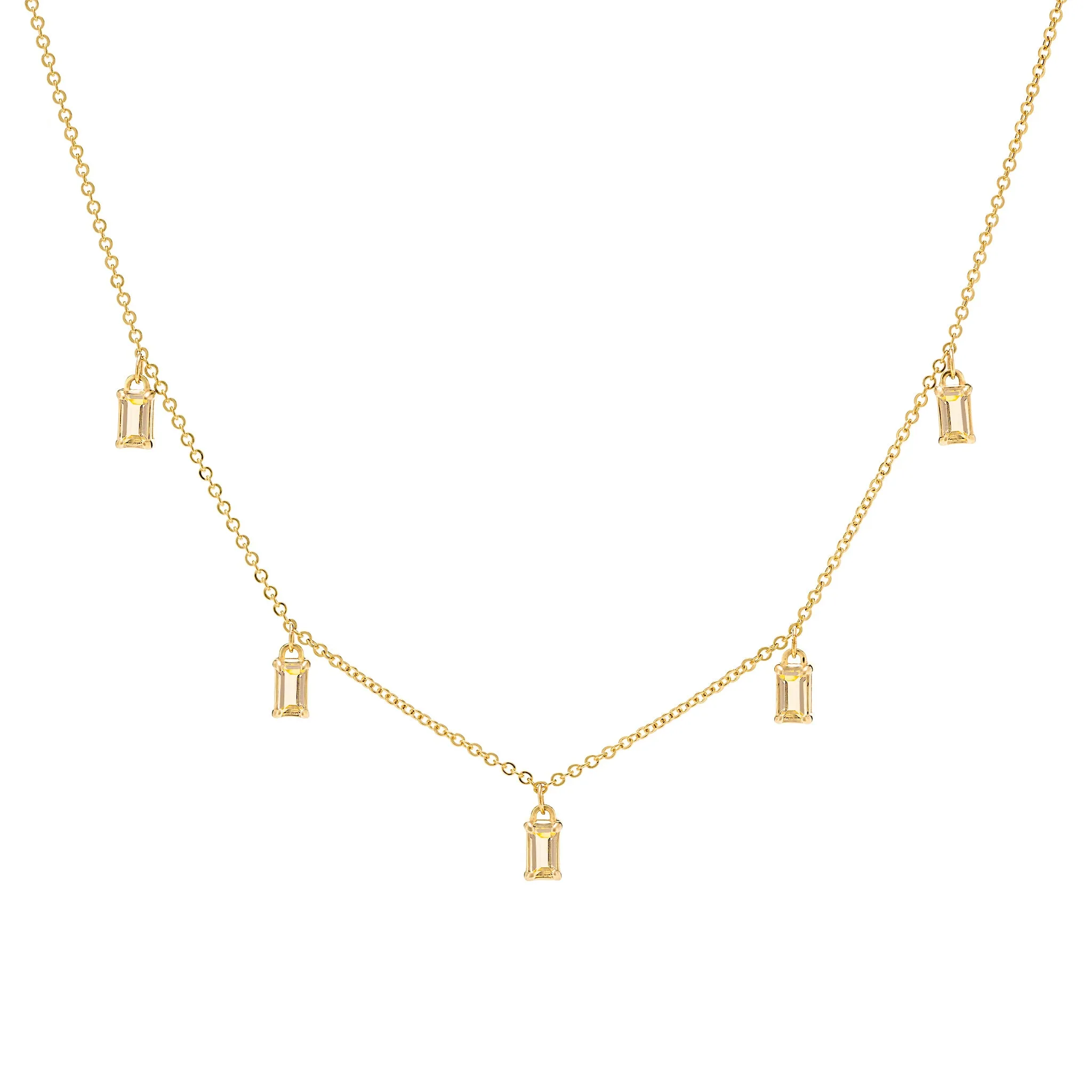 Providence 5 Citrine Drop Necklace in 14k Gold (November) sold by Haverhill
