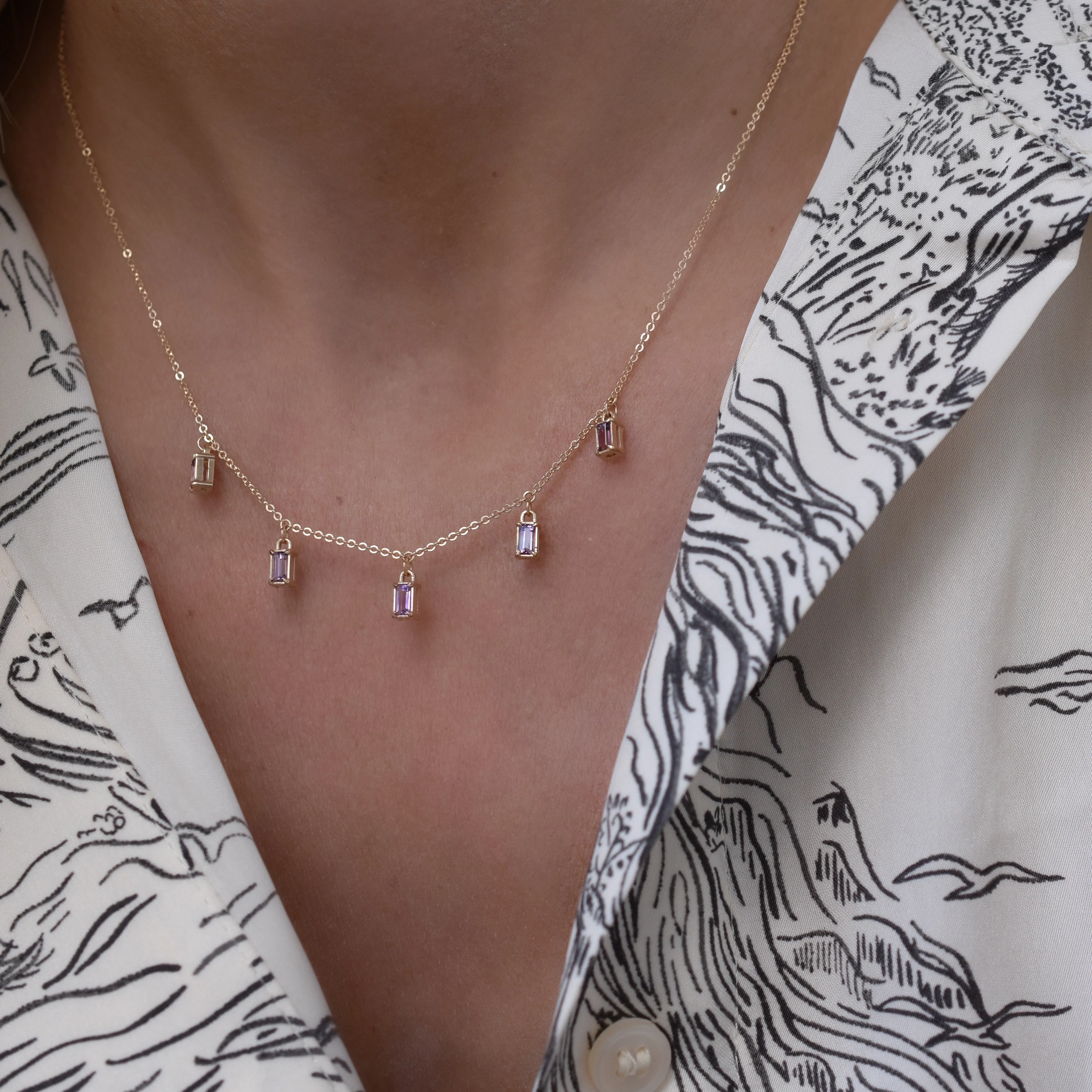 Providence 5 Amethyst Drop Necklace in 14k Gold (February) sold by Haverhill product image thumbnail 2