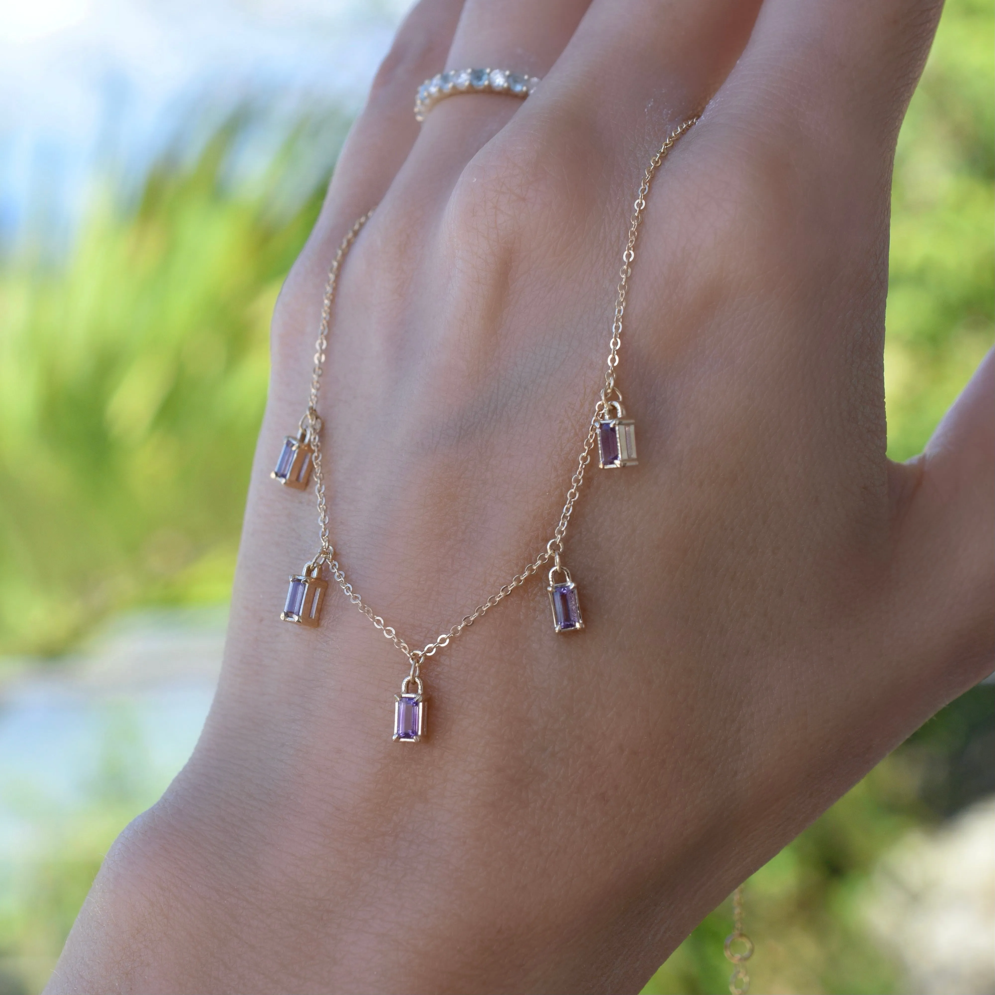 Providence 5 Amethyst Drop Necklace in 14k Gold (February) sold by Haverhill product image thumbnail 3