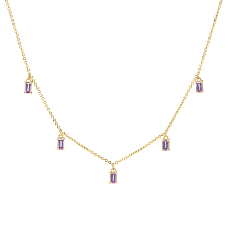 Providence 5 Amethyst Drop Necklace in 14k Gold (February) sold by Haverhill