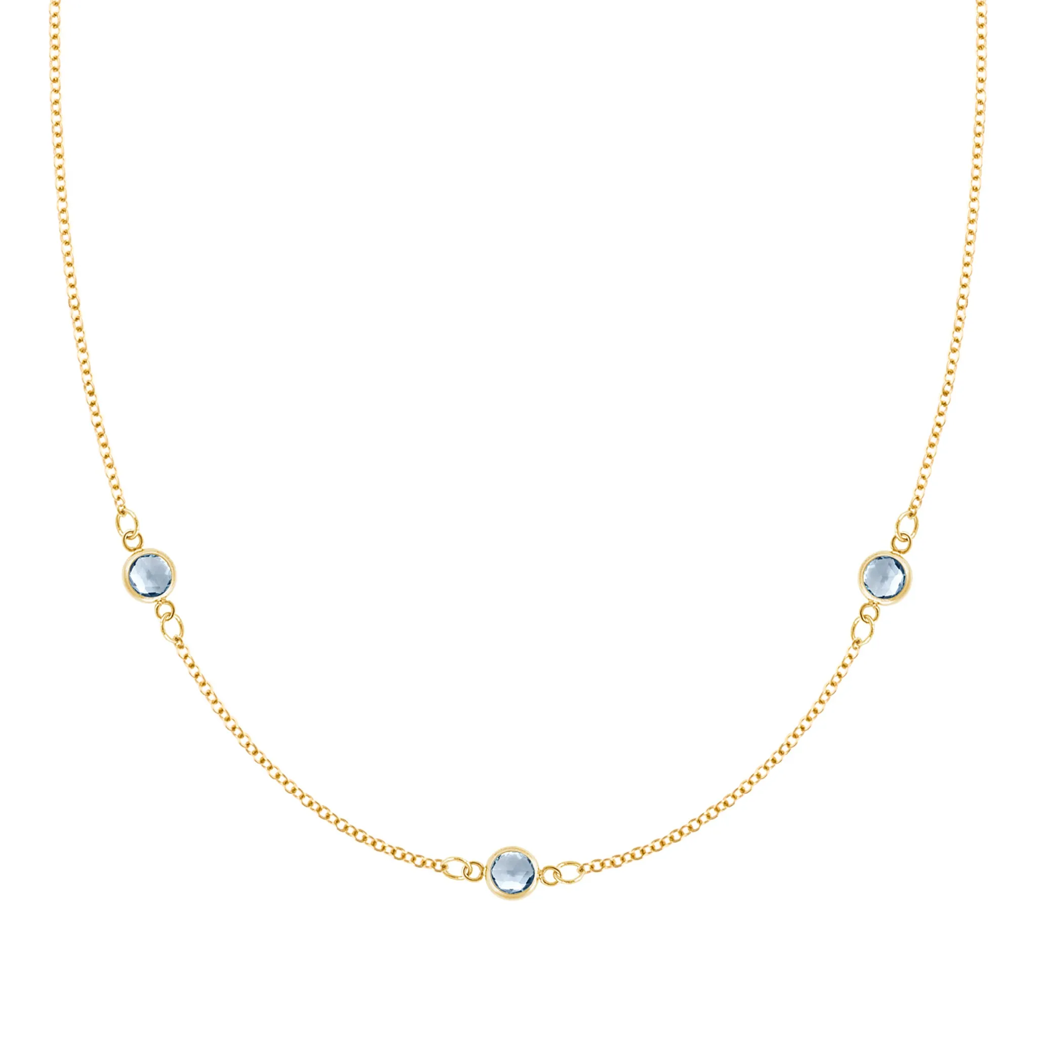 Bayberry 3 Aquamarine Necklace in 14k Gold (March) sold by Haverhill