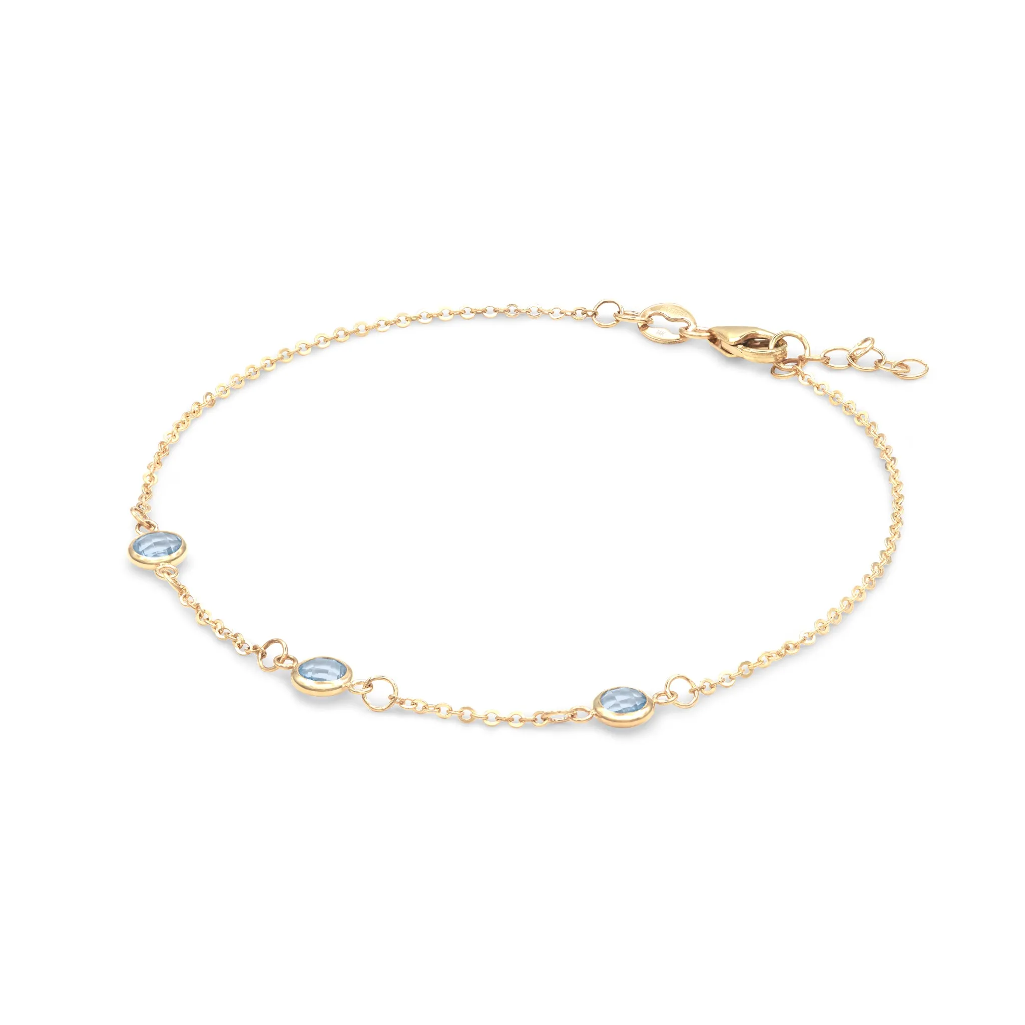 Bayberry 3 Aquamarine Bracelet in 14k Gold (March) sold by Haverhill product image thumbnail 4
