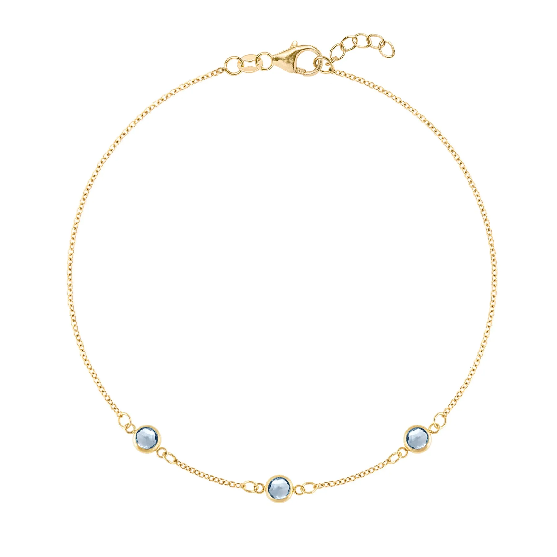 Bayberry 3 Aquamarine Bracelet in 14k Gold (March) sold by Haverhill