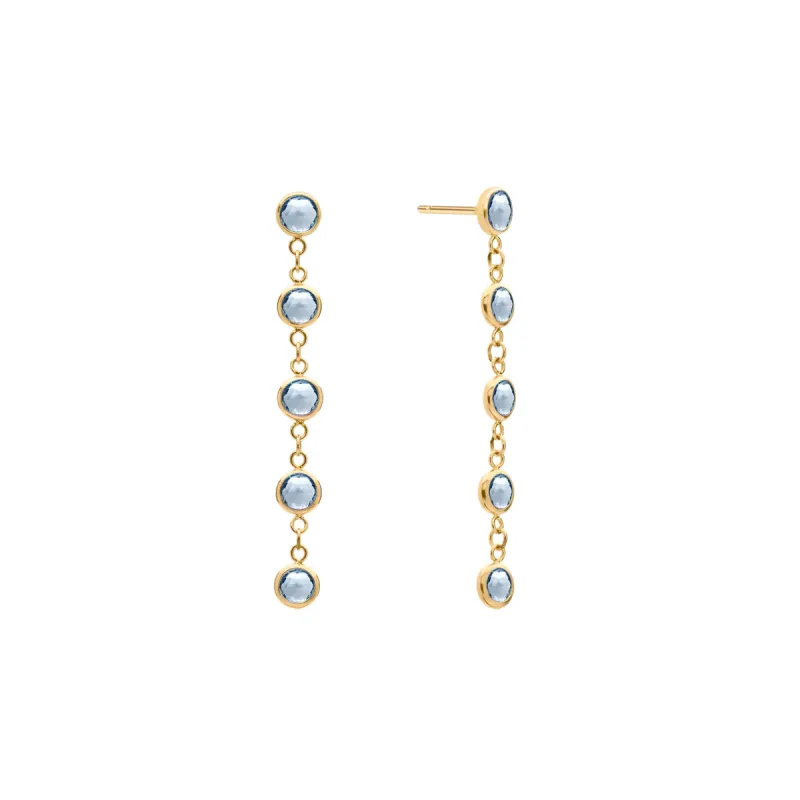 Newport Aquamarine Earrings in 14k Gold (March) sold by Haverhill
