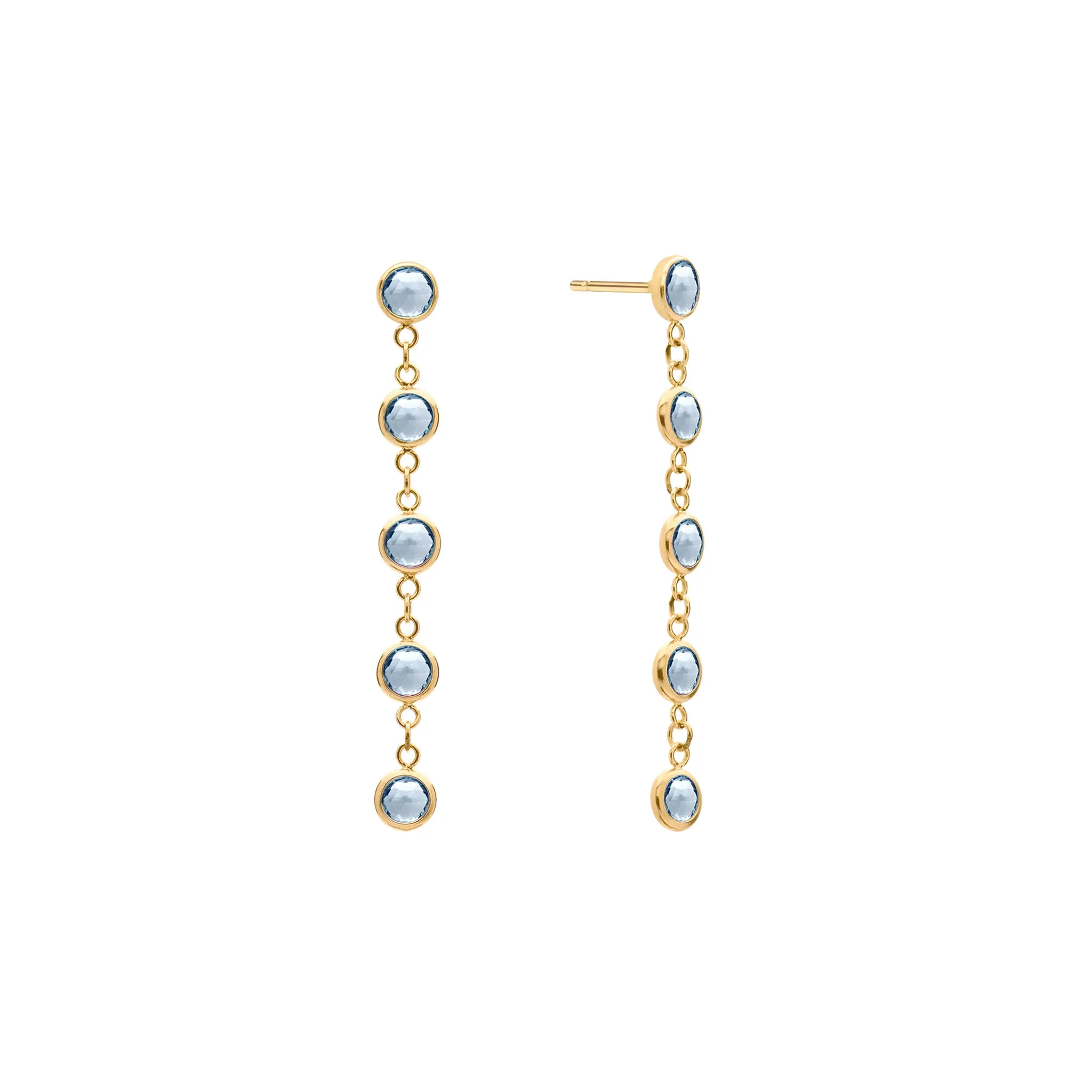 Newport Aquamarine Earrings in 14k Gold (March) sold by Haverhill