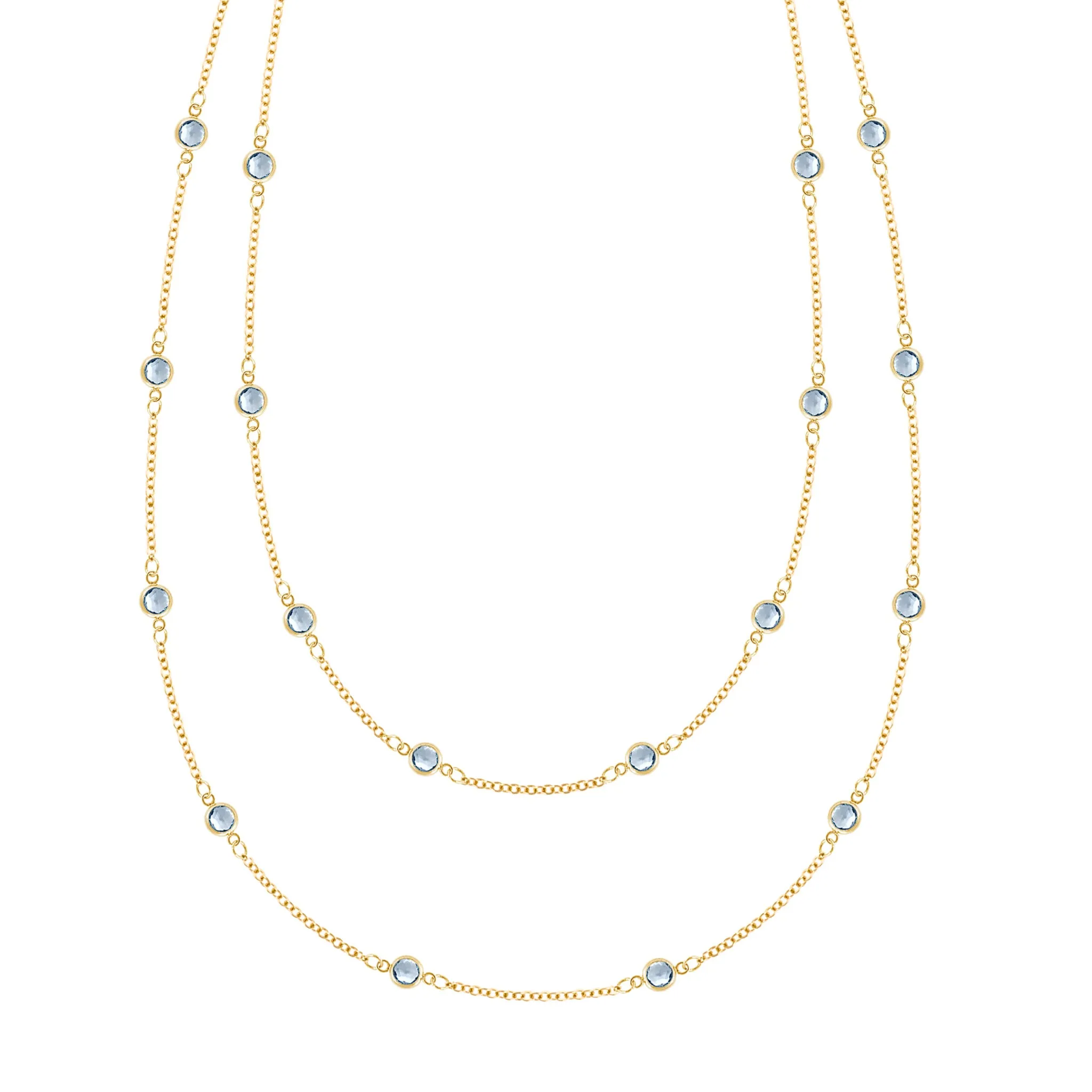 Bayberry Aquamarine Long Necklace in 14k Gold (March) sold by Haverhill