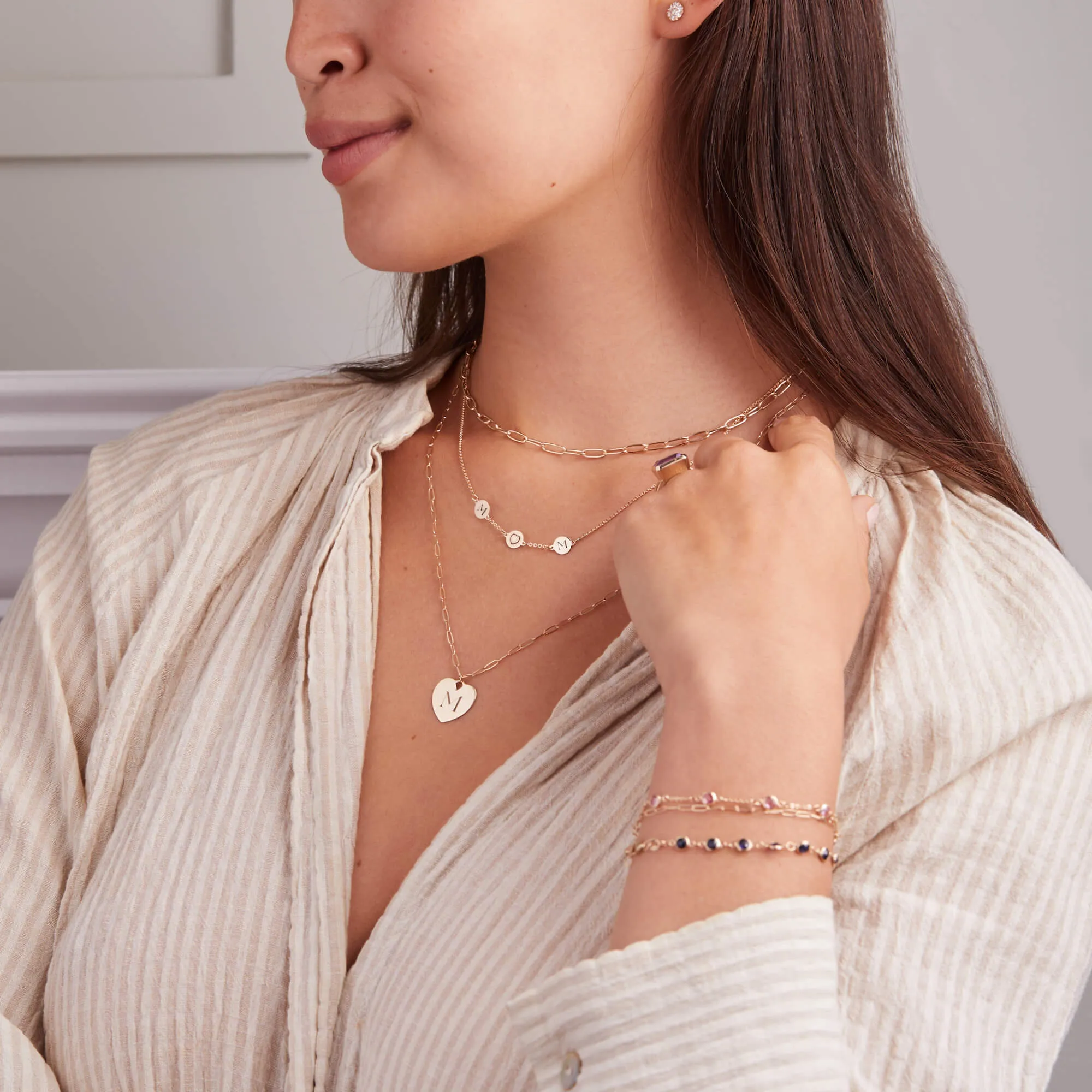 MOM Heart Necklace in 14k Gold sold by Haverhill product image thumbnail 2