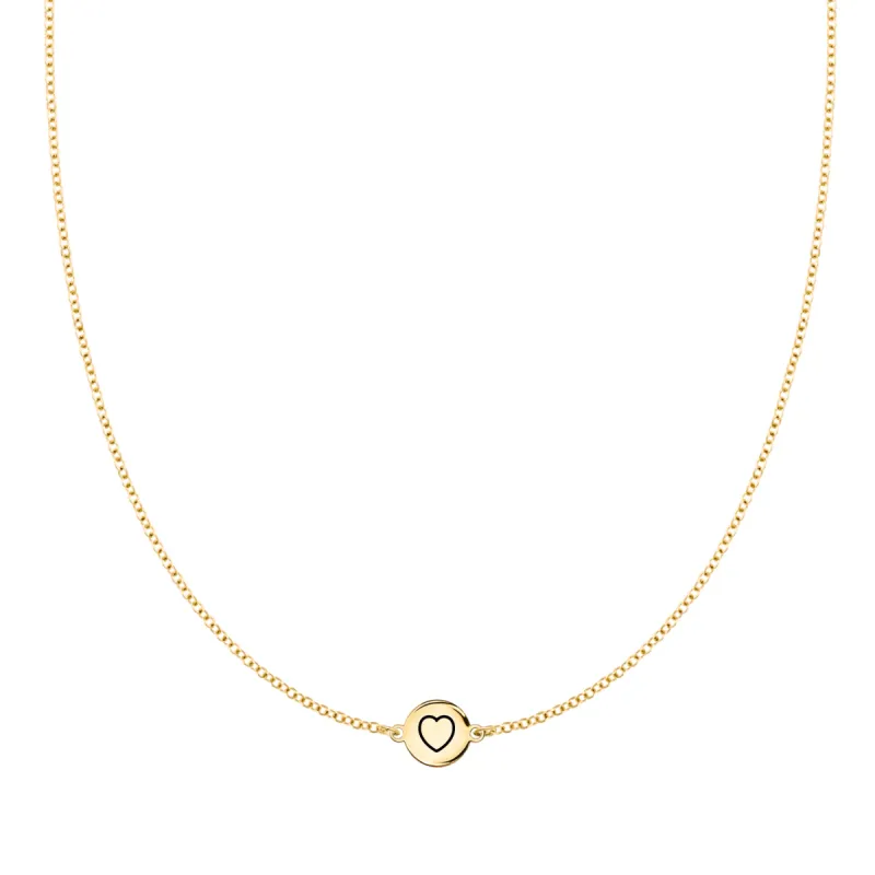Heart Disc Necklace in 14k Gold sold by Haverhill