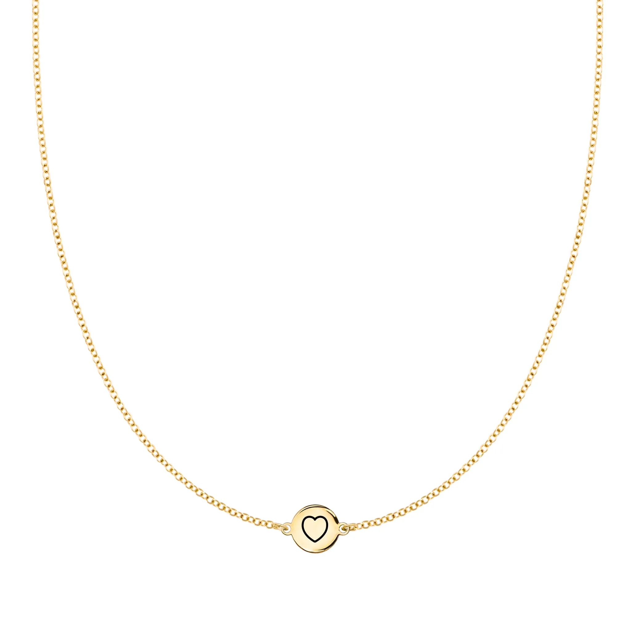 Heart Disc Necklace in 14k Gold sold by Haverhill