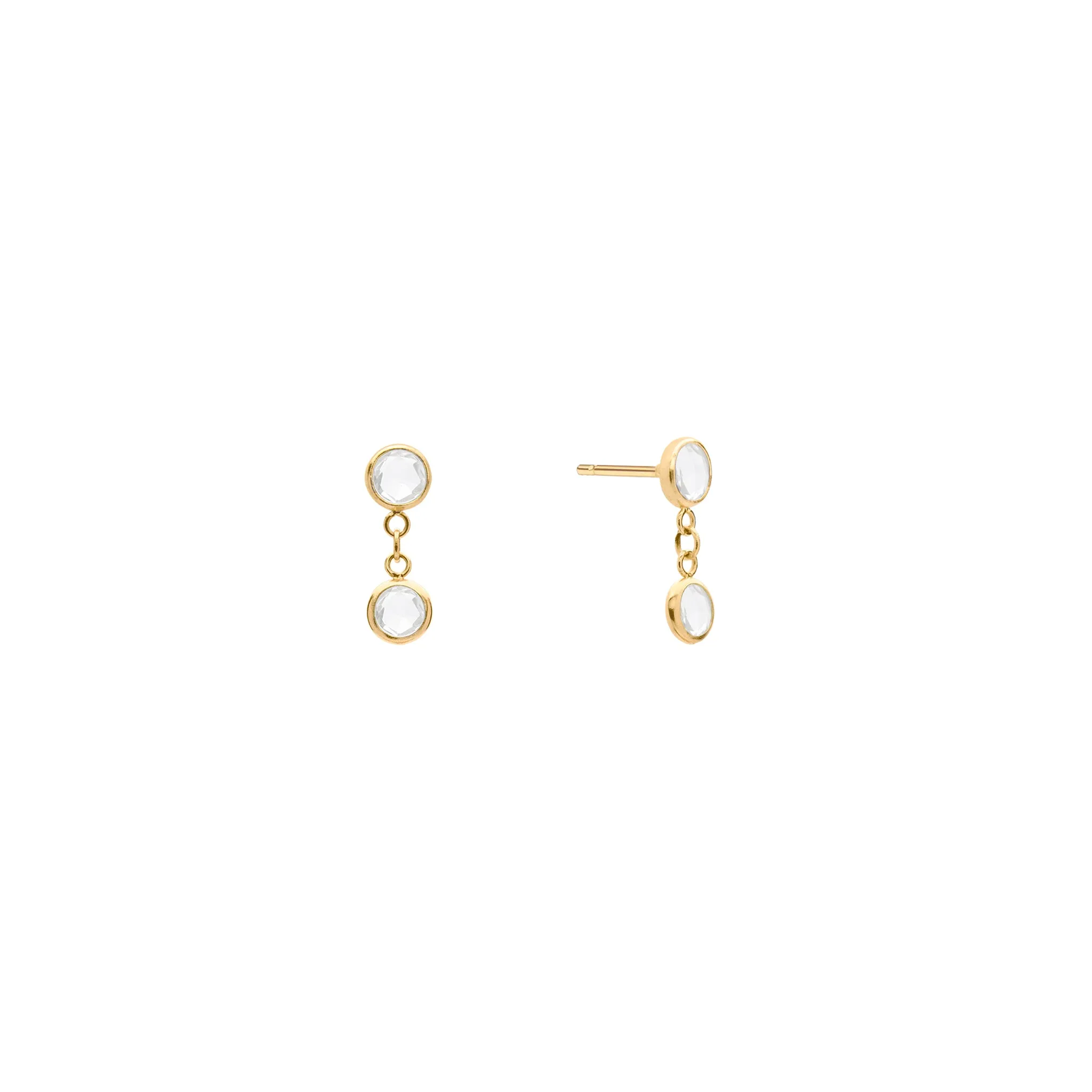 Petite 2 Birthstone Earrings in 14k Gold sold by Haverhill