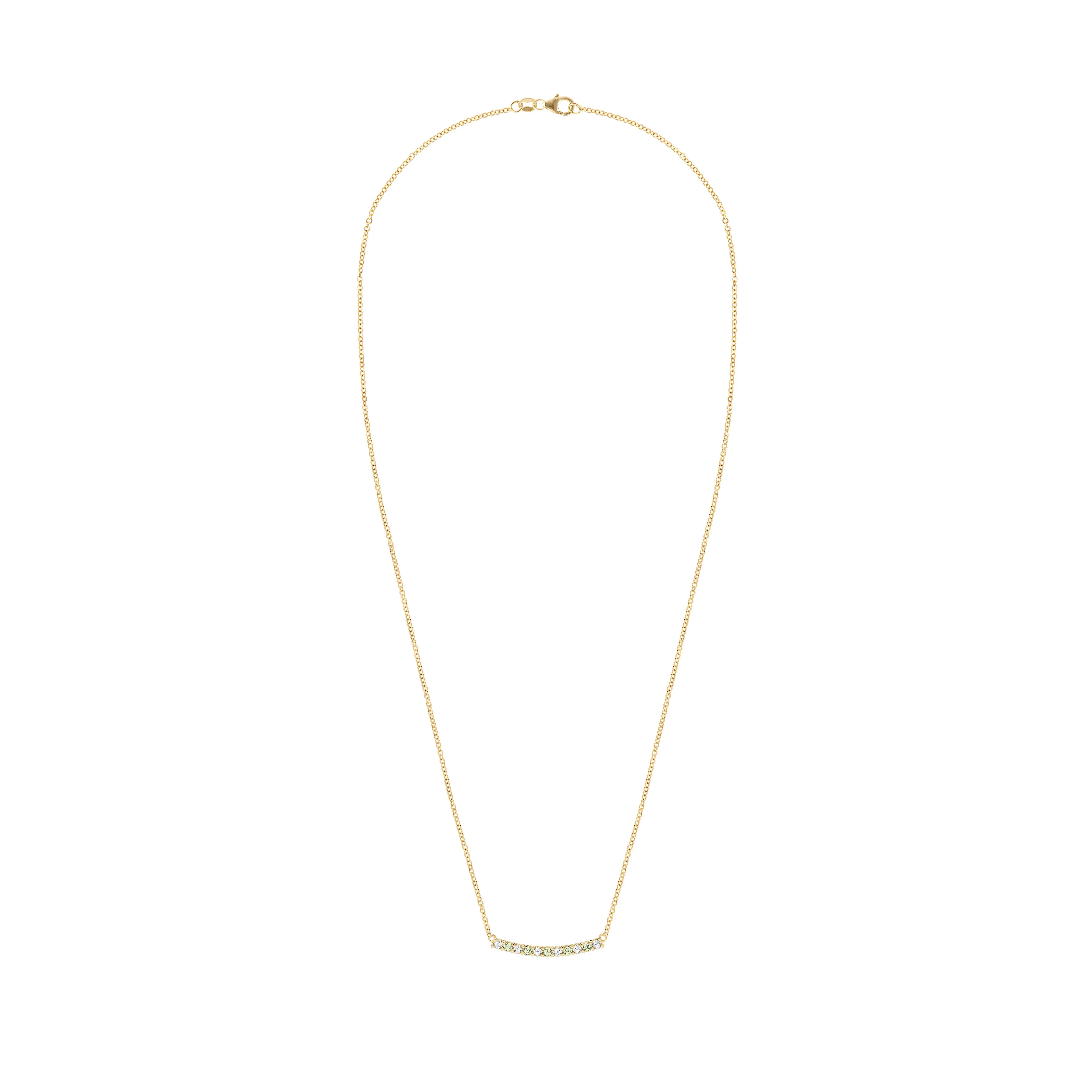 Rosecliff Diamond & Peridot Bar Necklace in 14k Gold (August) sold by Haverhill product image thumbnail 5