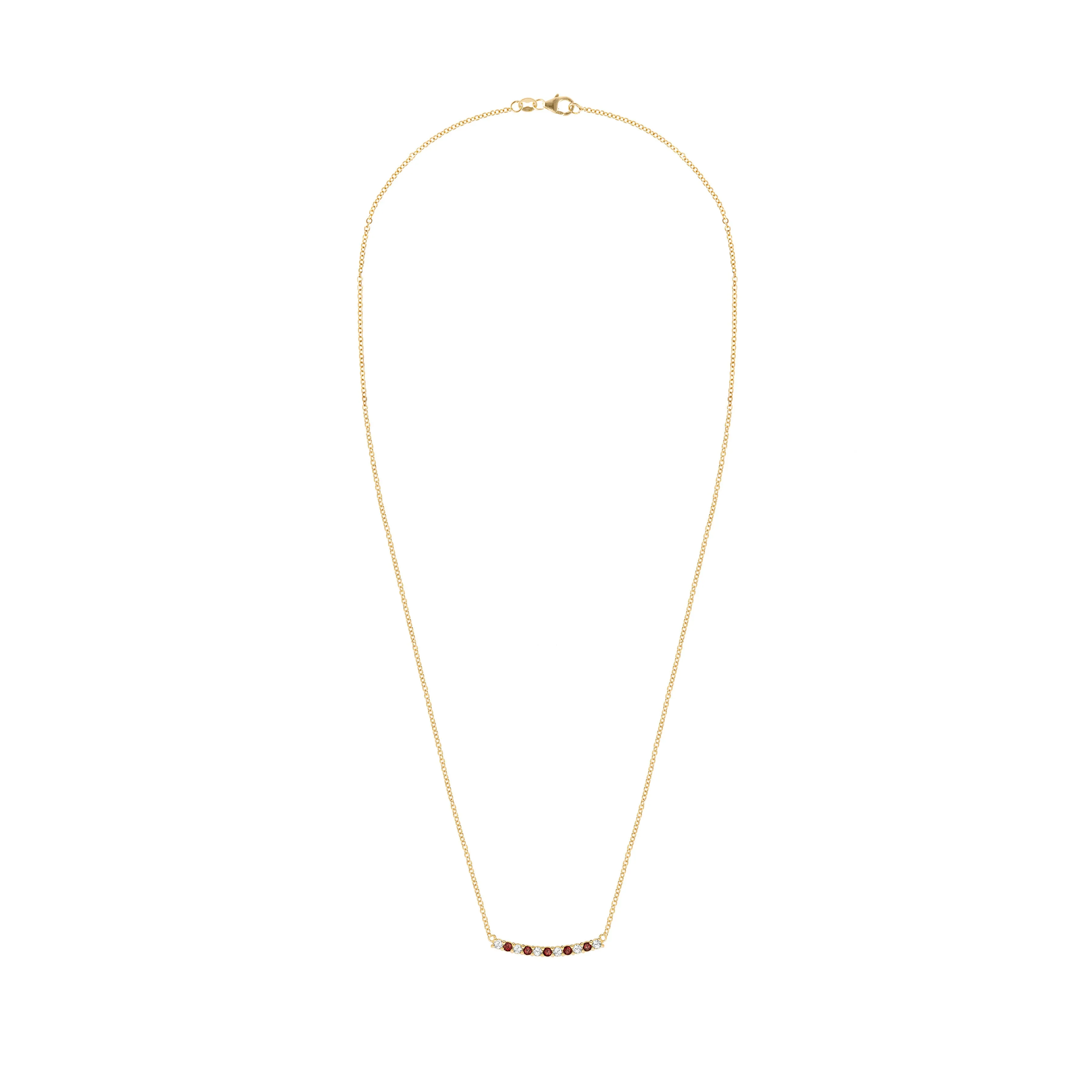 Rosecliff Diamond & Garnet Bar Necklace in 14k Gold (January) sold by Haverhill product image thumbnail 5