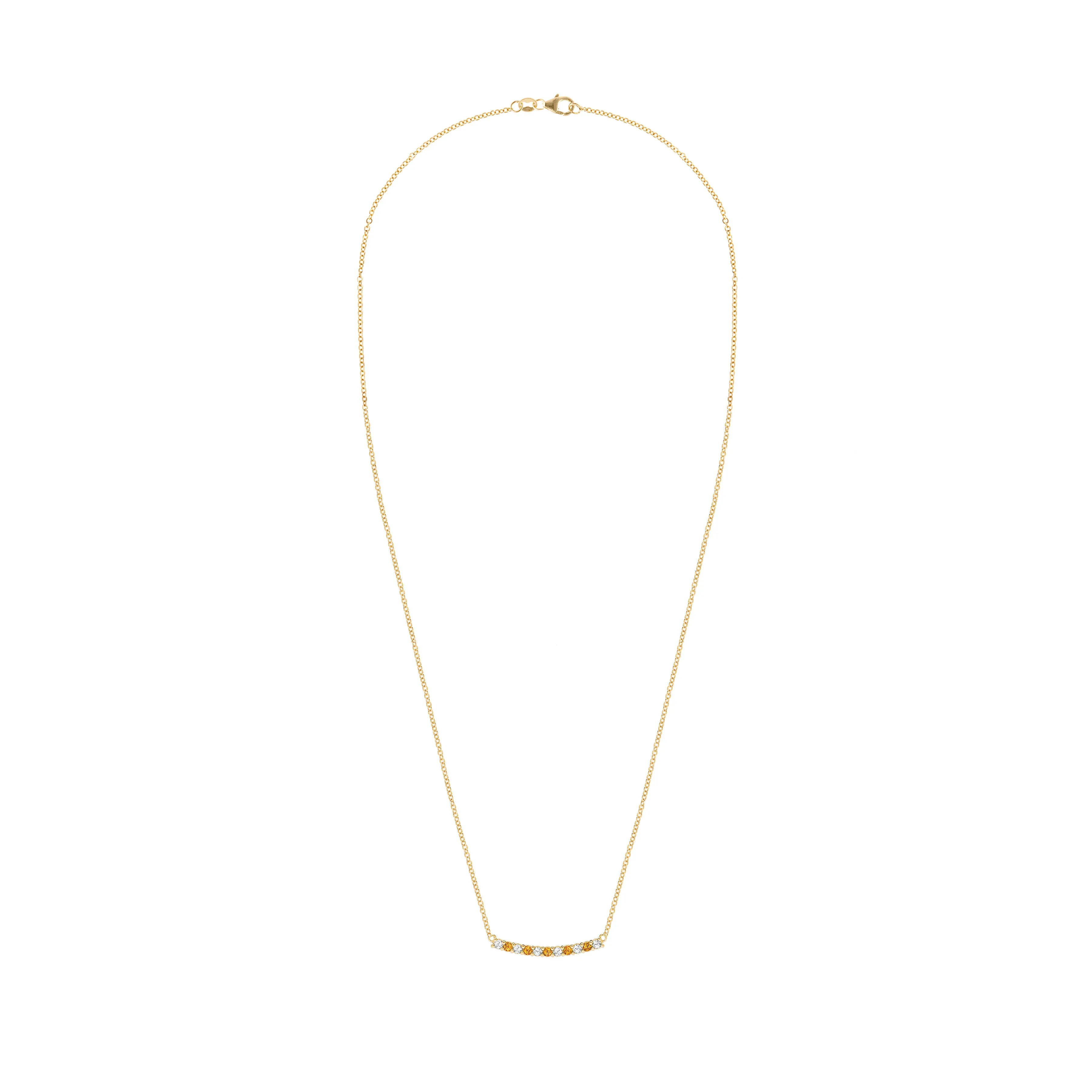 Rosecliff Diamond & Citrine Bar Necklace in 14k Gold (November) sold by Haverhill product image thumbnail 5
