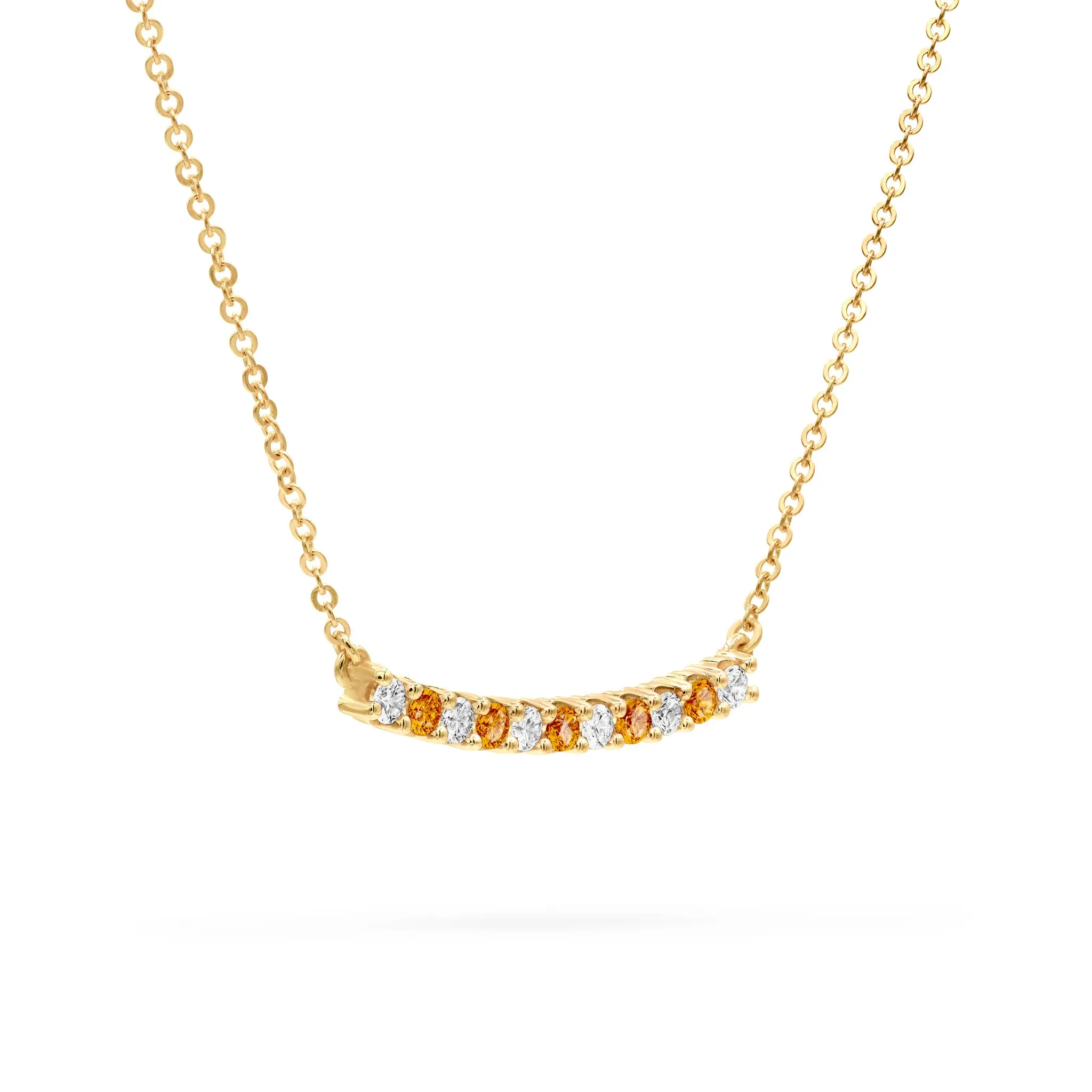 Rosecliff Diamond & Citrine Bar Necklace in 14k Gold (November) sold by Haverhill product image thumbnail 4