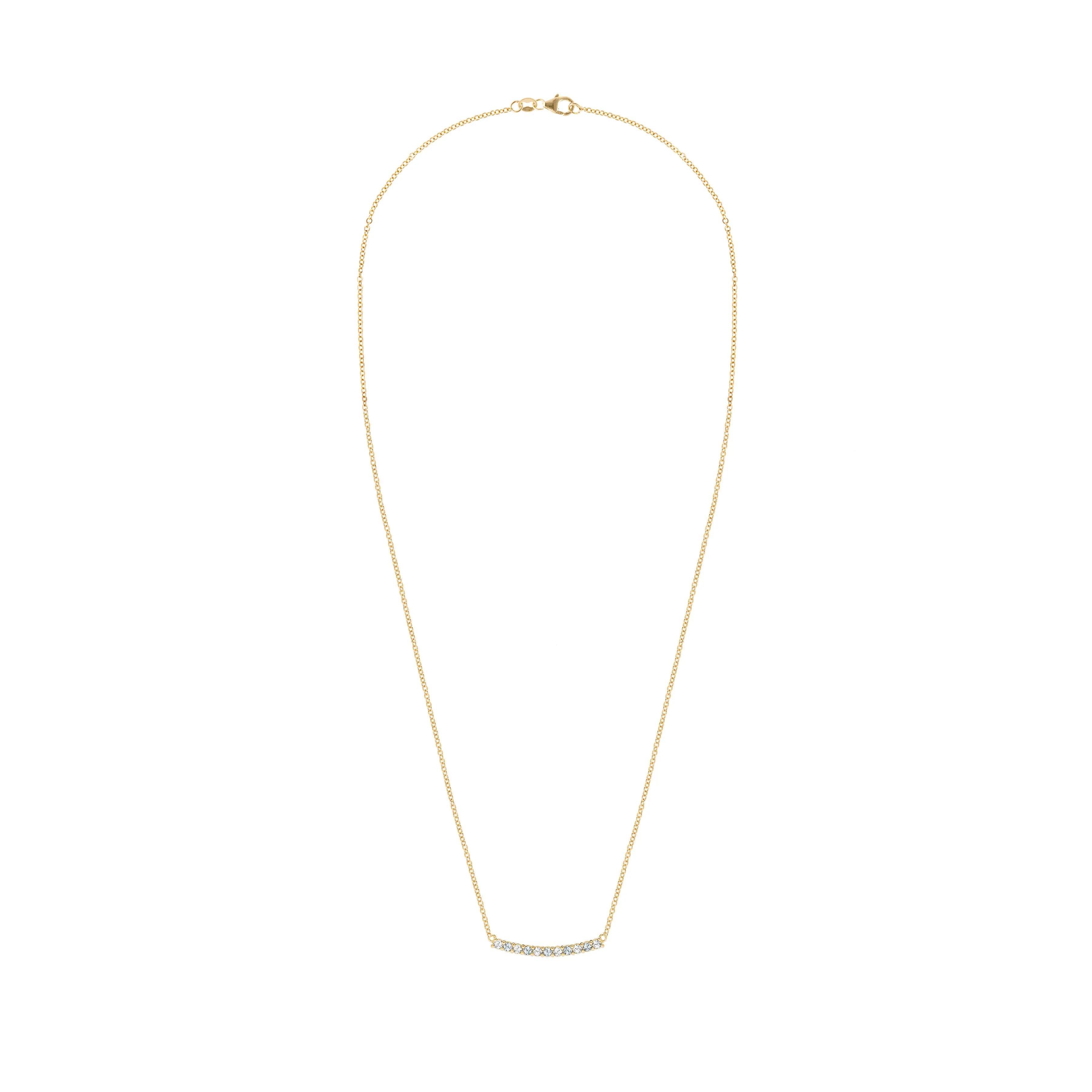 Rosecliff Diamond & Aquamarine Bar Necklace in 14k Gold (March) sold by Haverhill product image thumbnail 5