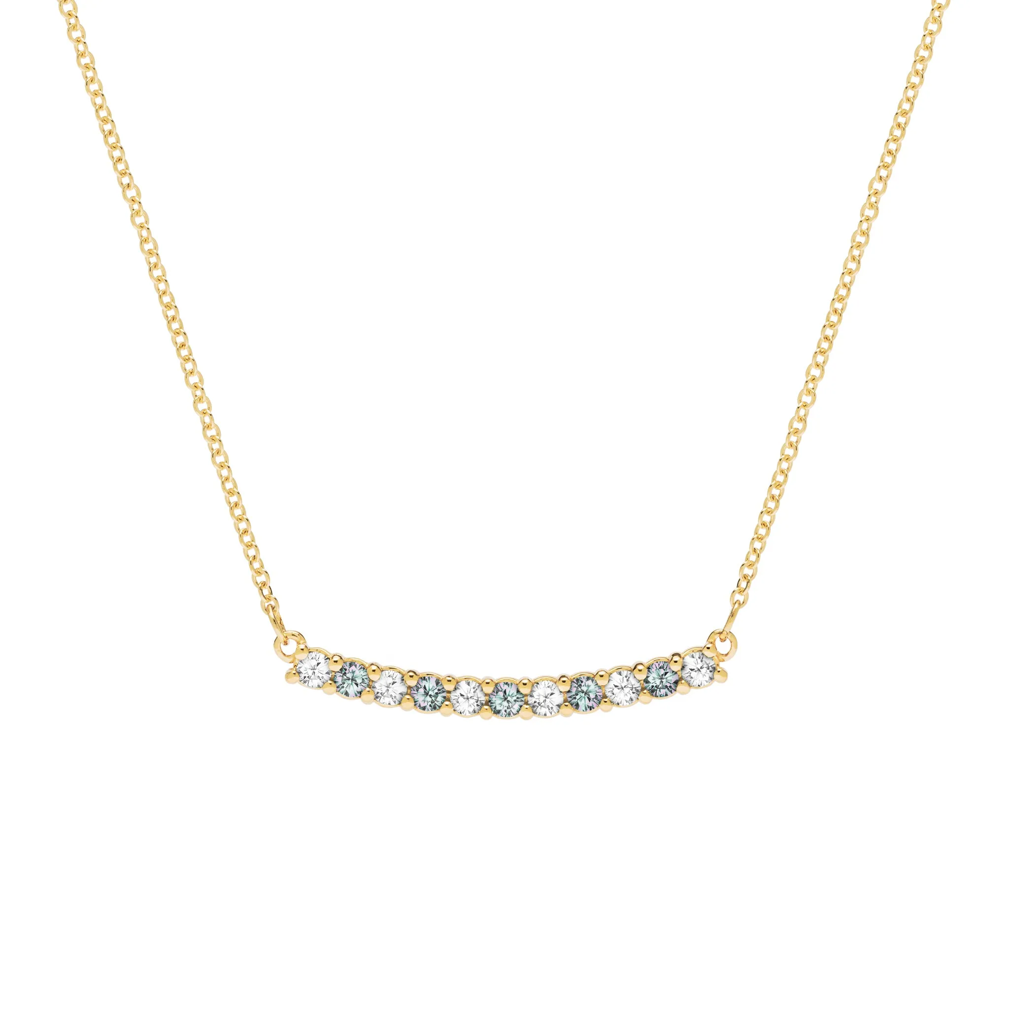 Rosecliff Diamond & Alexandrite Bar Necklace in 14k Gold (June) sold by Haverhill