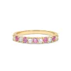 Rosecliff Diamond & Pink Sapphire Stackable Ring in 14k Gold (October) sold by Haverhill