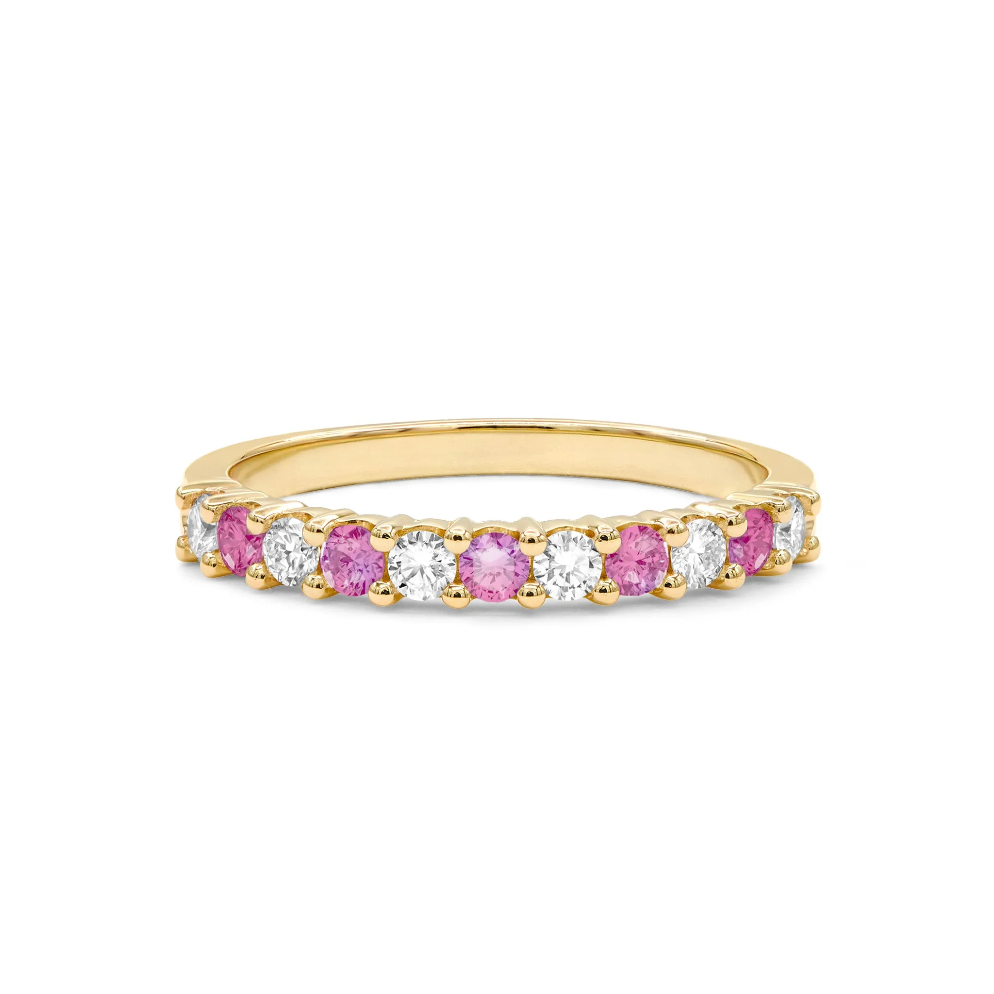 Rosecliff Diamond & Pink Sapphire Stackable Ring in 14k Gold (October) sold by Haverhill product image thumbnail 5