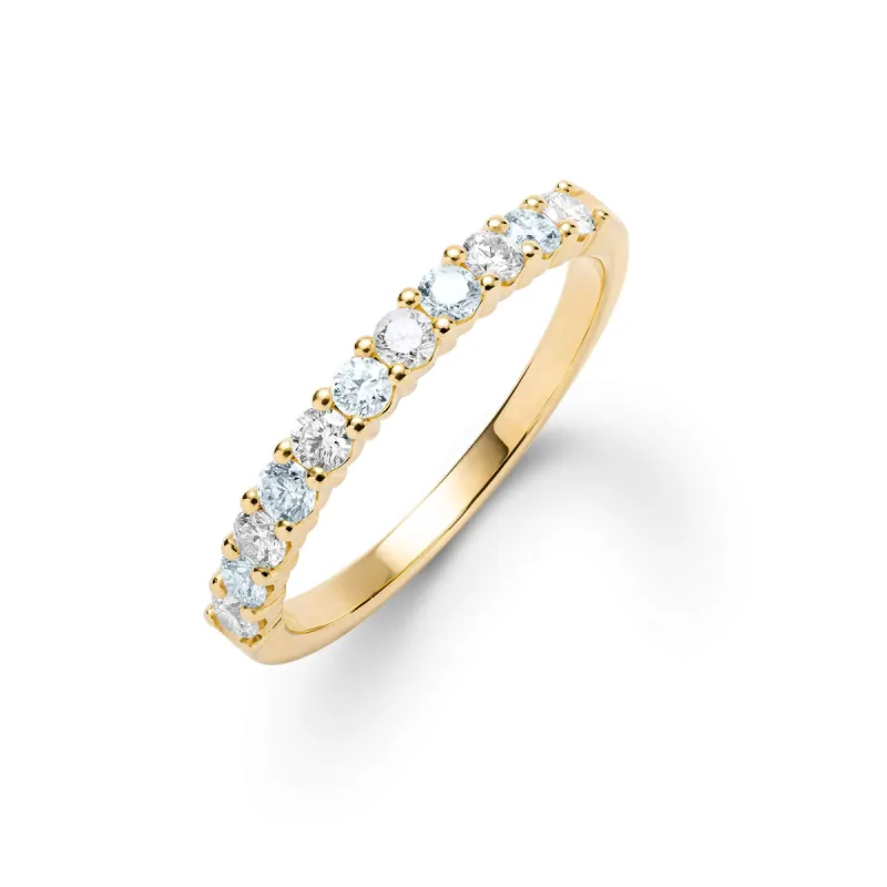 Rosecliff Diamond & Aquamarine Stackable Ring in 14k Gold (March) sold by Haverhill