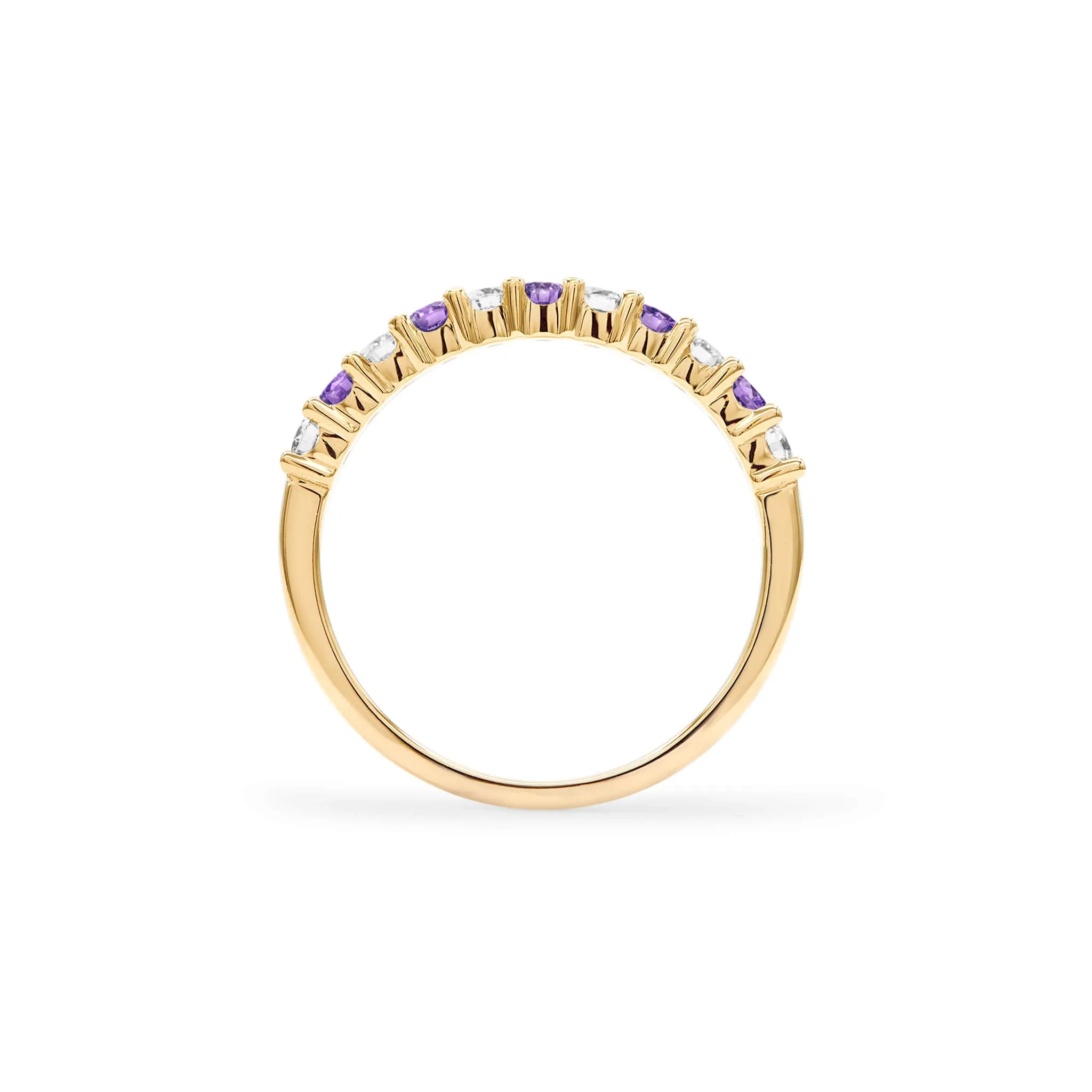 Rosecliff Diamond & Amethyst Stackable Ring in 14k Gold (February) sold by Haverhill product image thumbnail 4