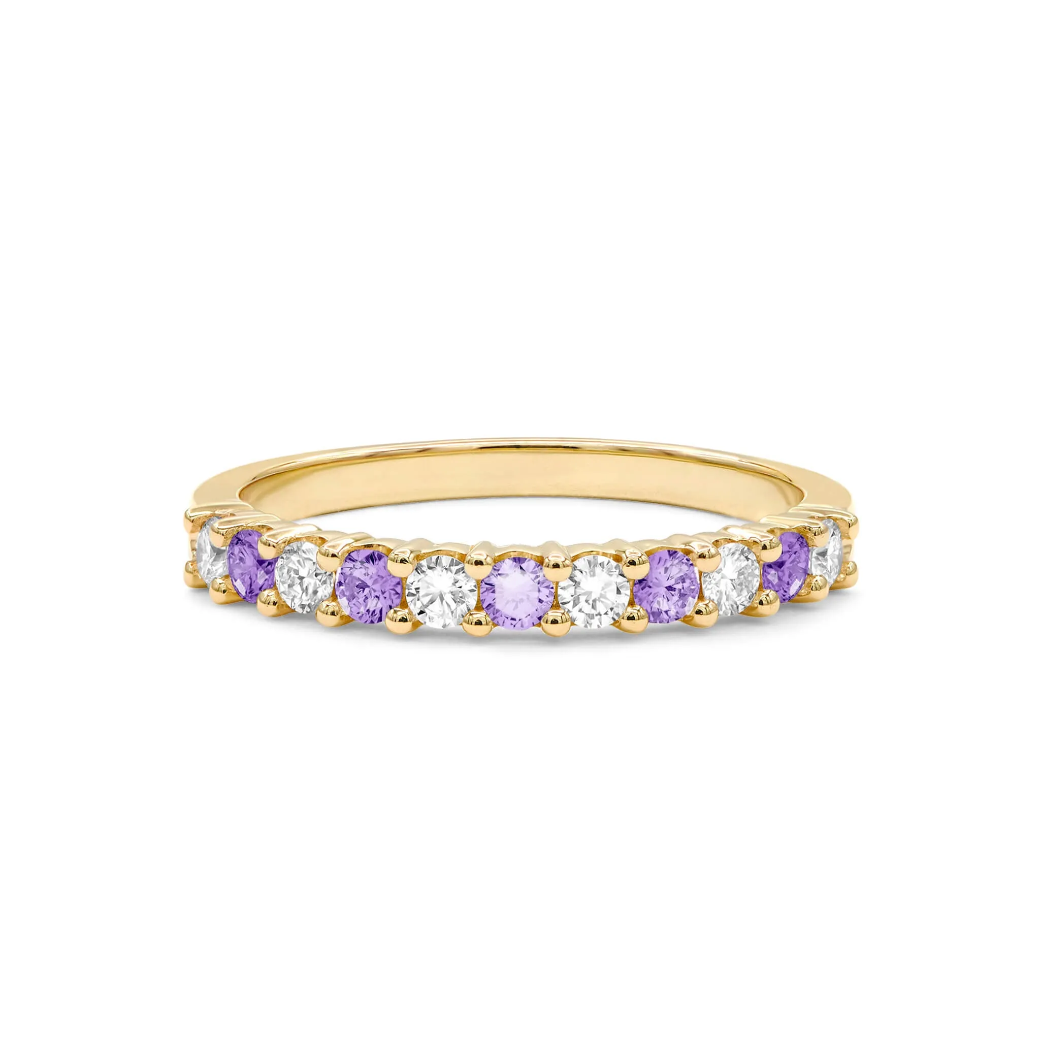 Rosecliff Diamond & Amethyst Stackable Ring in 14k Gold (February) sold by Haverhill product image thumbnail 5