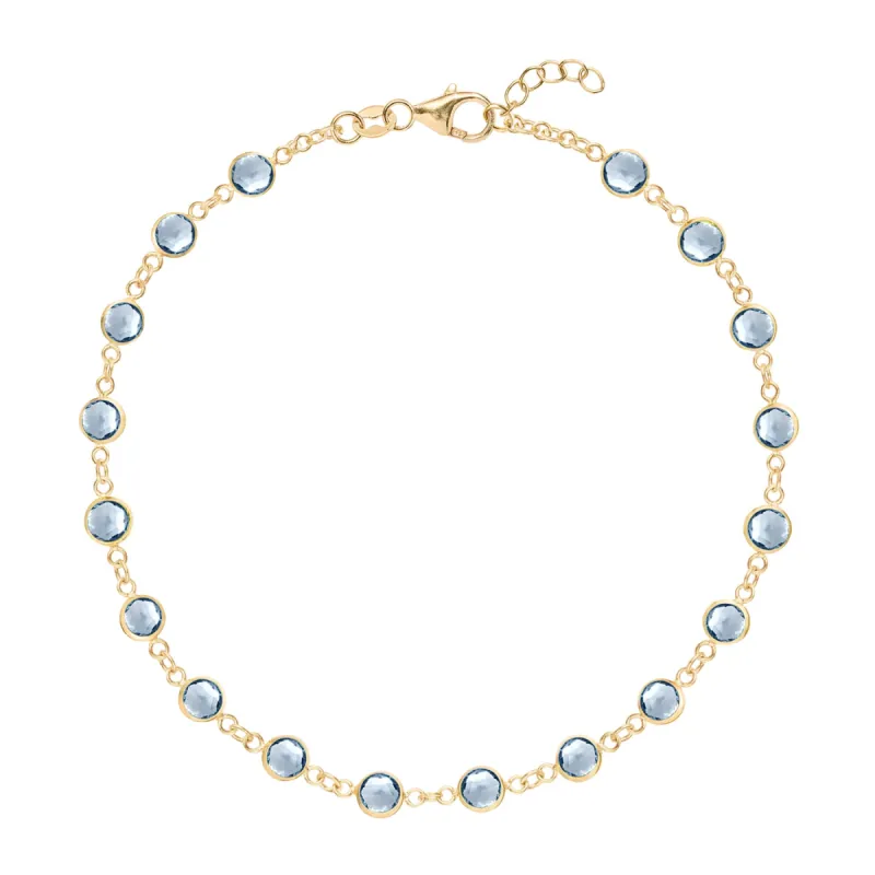 Newport Aquamarine Bracelet in 14k Gold (March) made by Haverhill