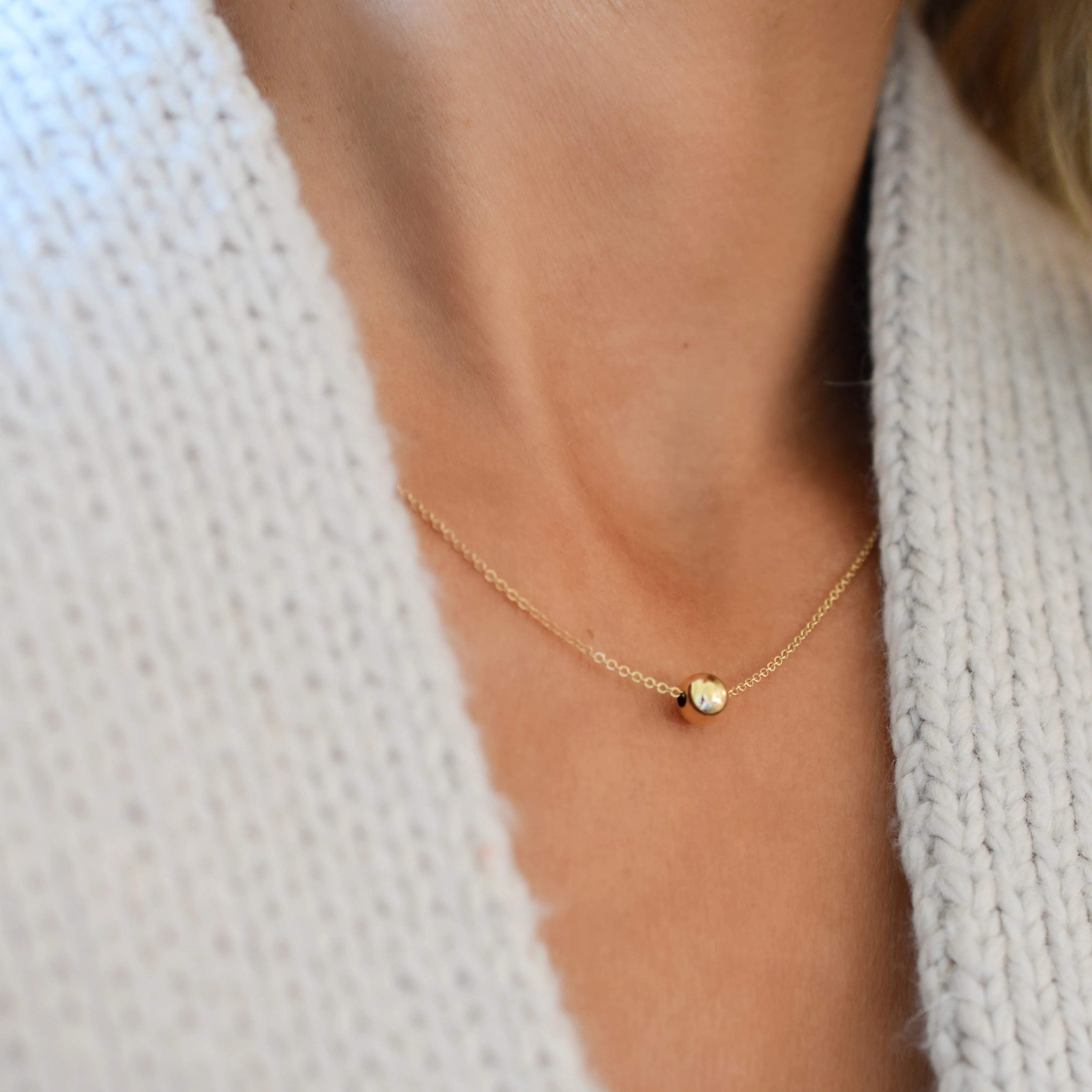 Bristol Bead Solitaire Necklace in 14k Gold sold by Haverhill product image thumbnail 5