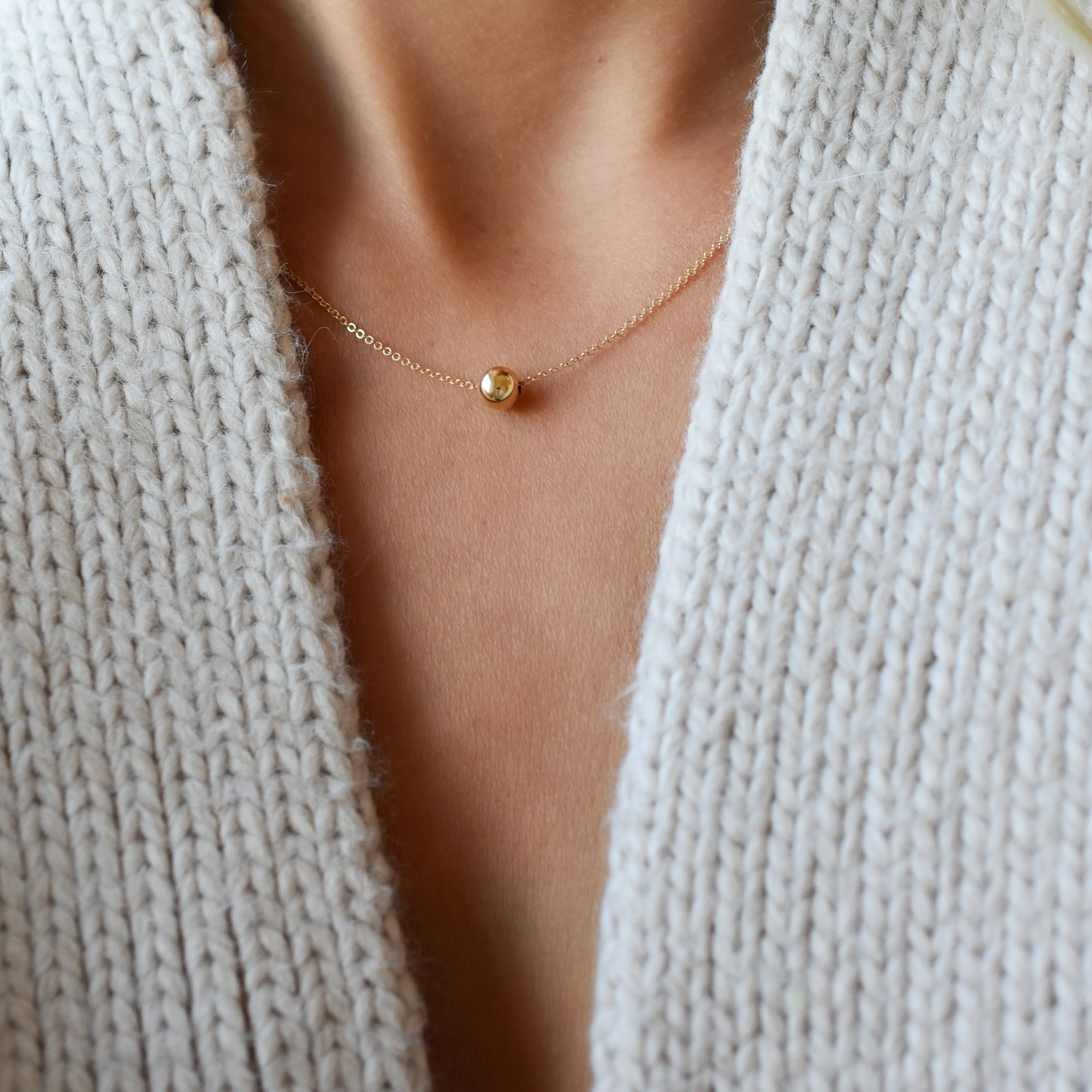 Bristol Bead Solitaire Necklace in 14k Gold sold by Haverhill product image thumbnail 2